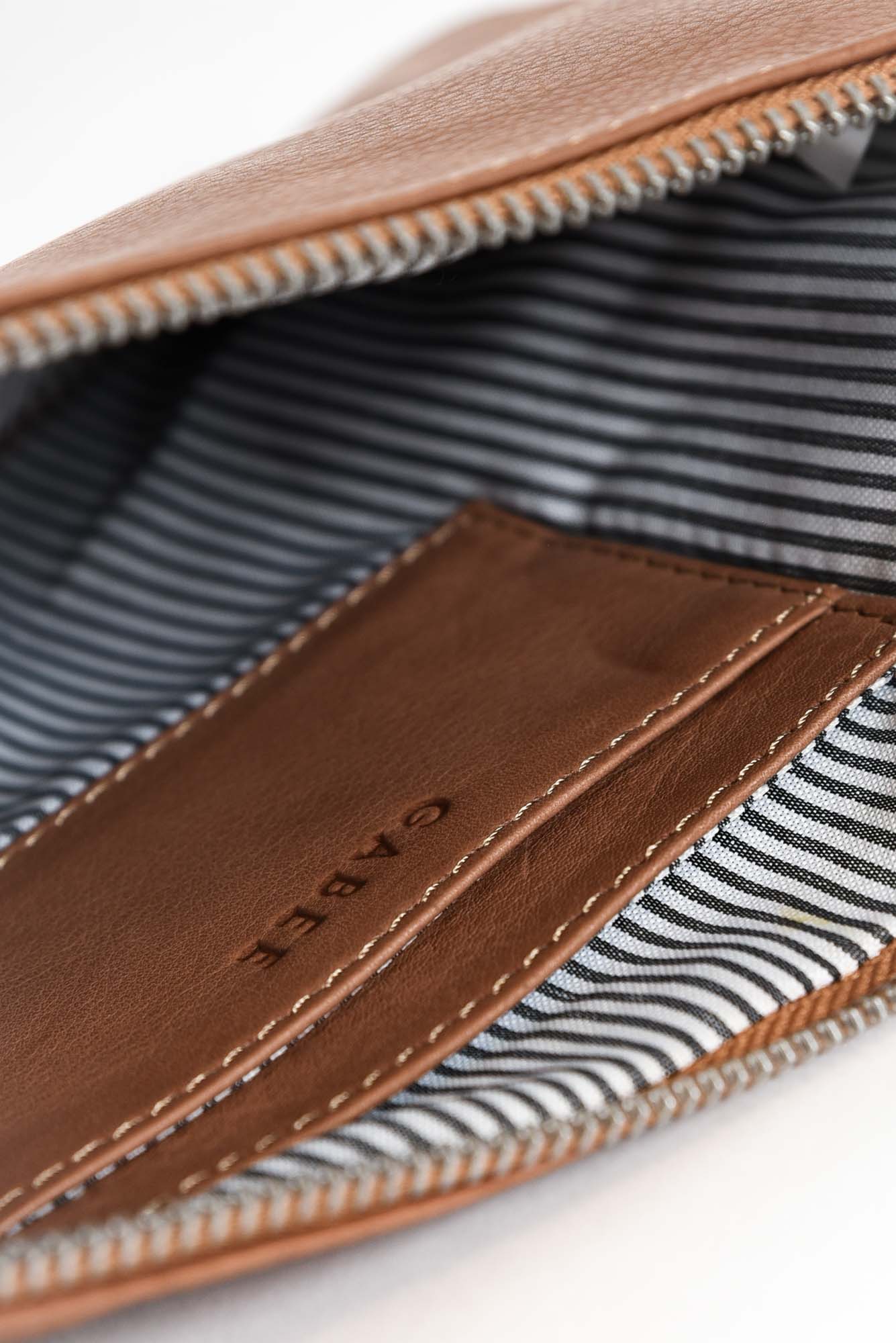 Queens Tan Leather Clutch