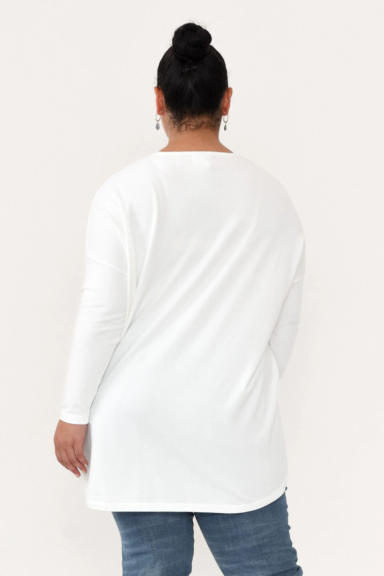 Piper White V Neck Knit Jumper