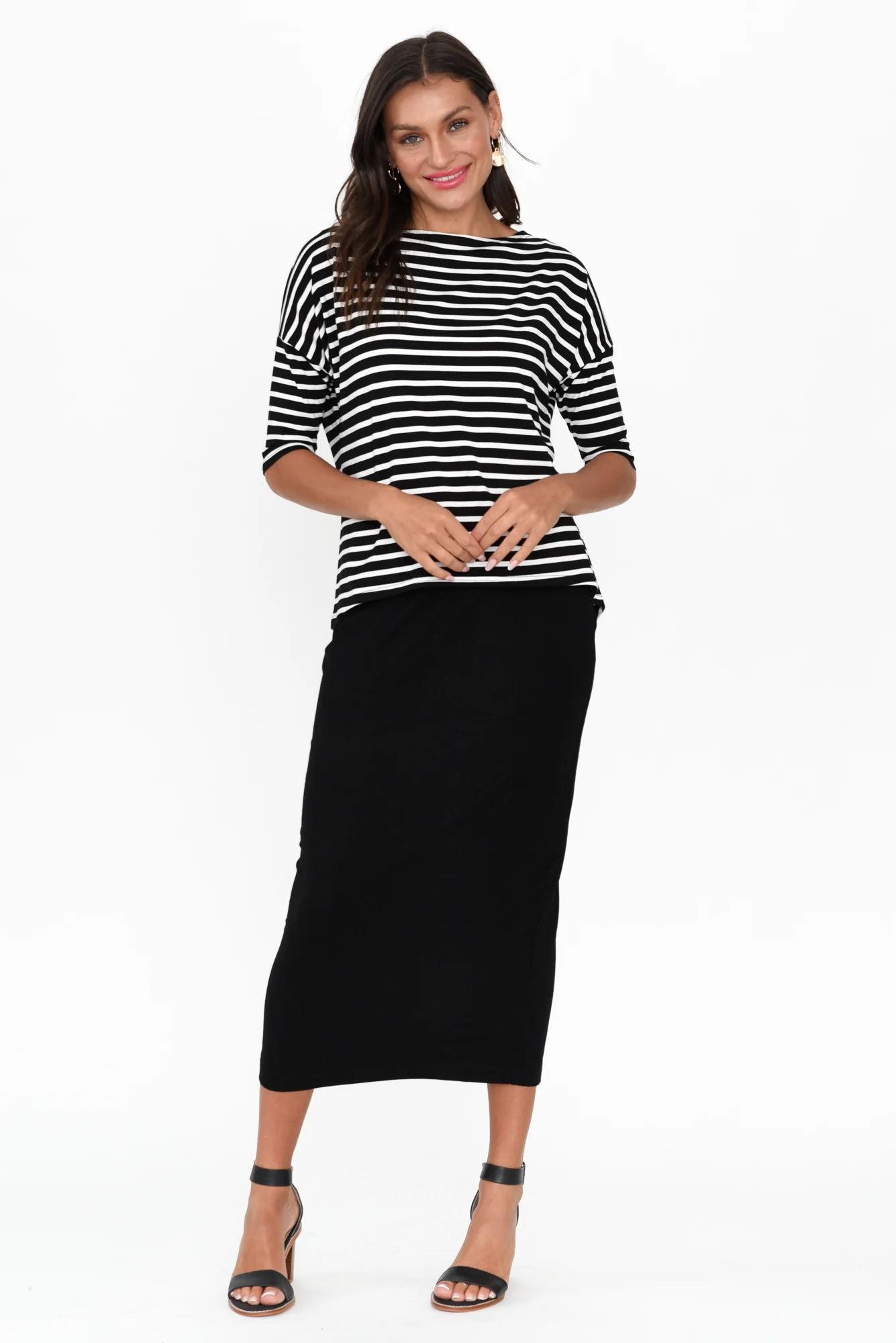 Camila Black Stripe Bamboo Top