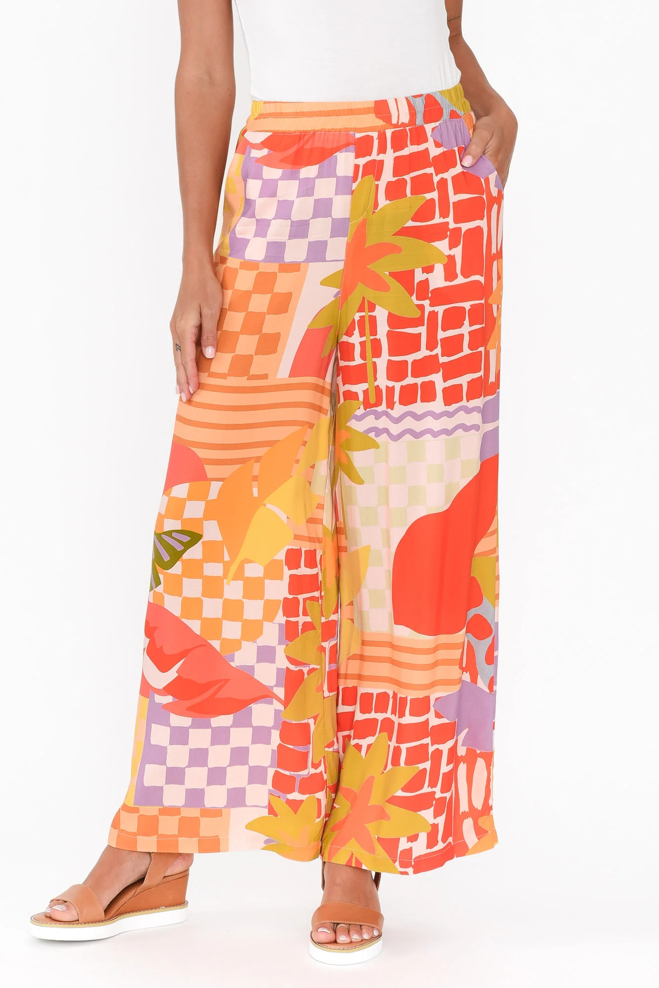 Cath Red Geo Pocket Pants