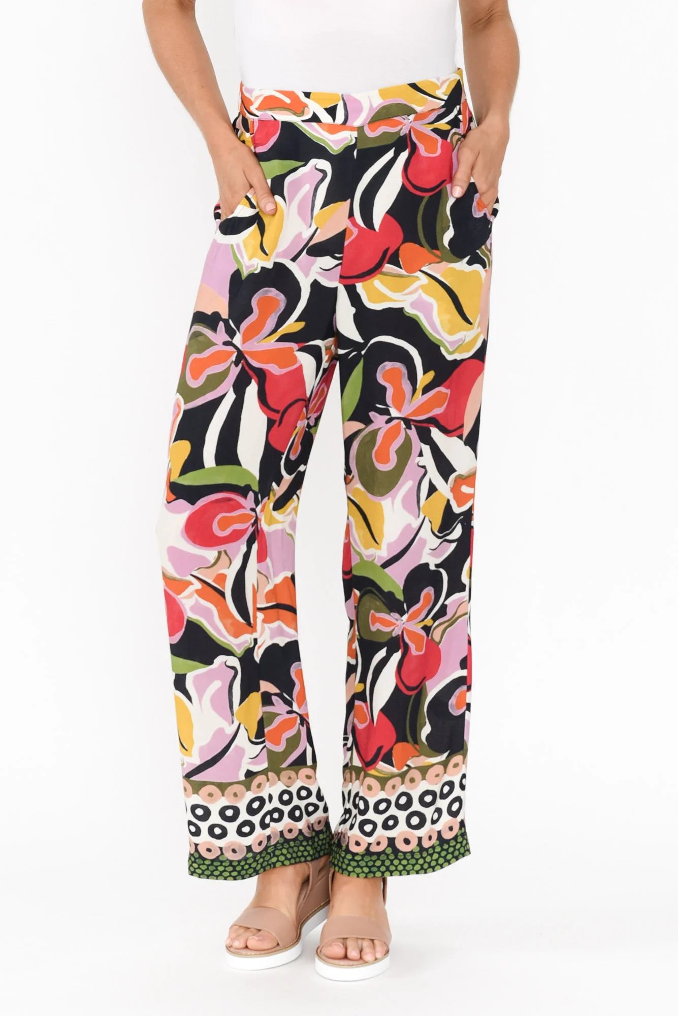 Feature Black Tropical Pant