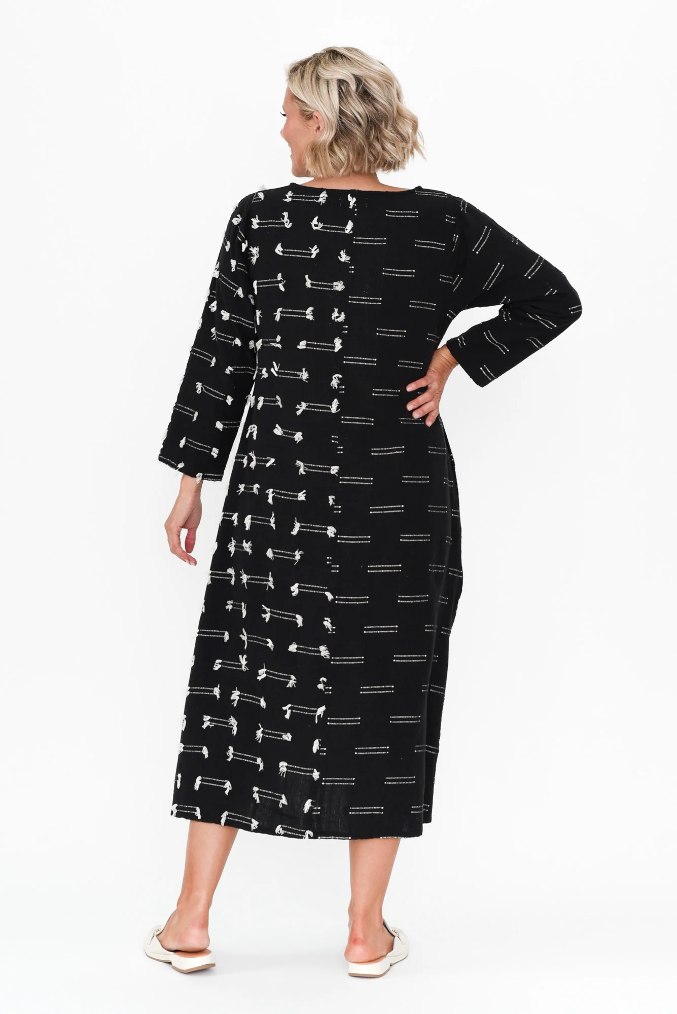 Ilaria Black Dash Cotton Dress