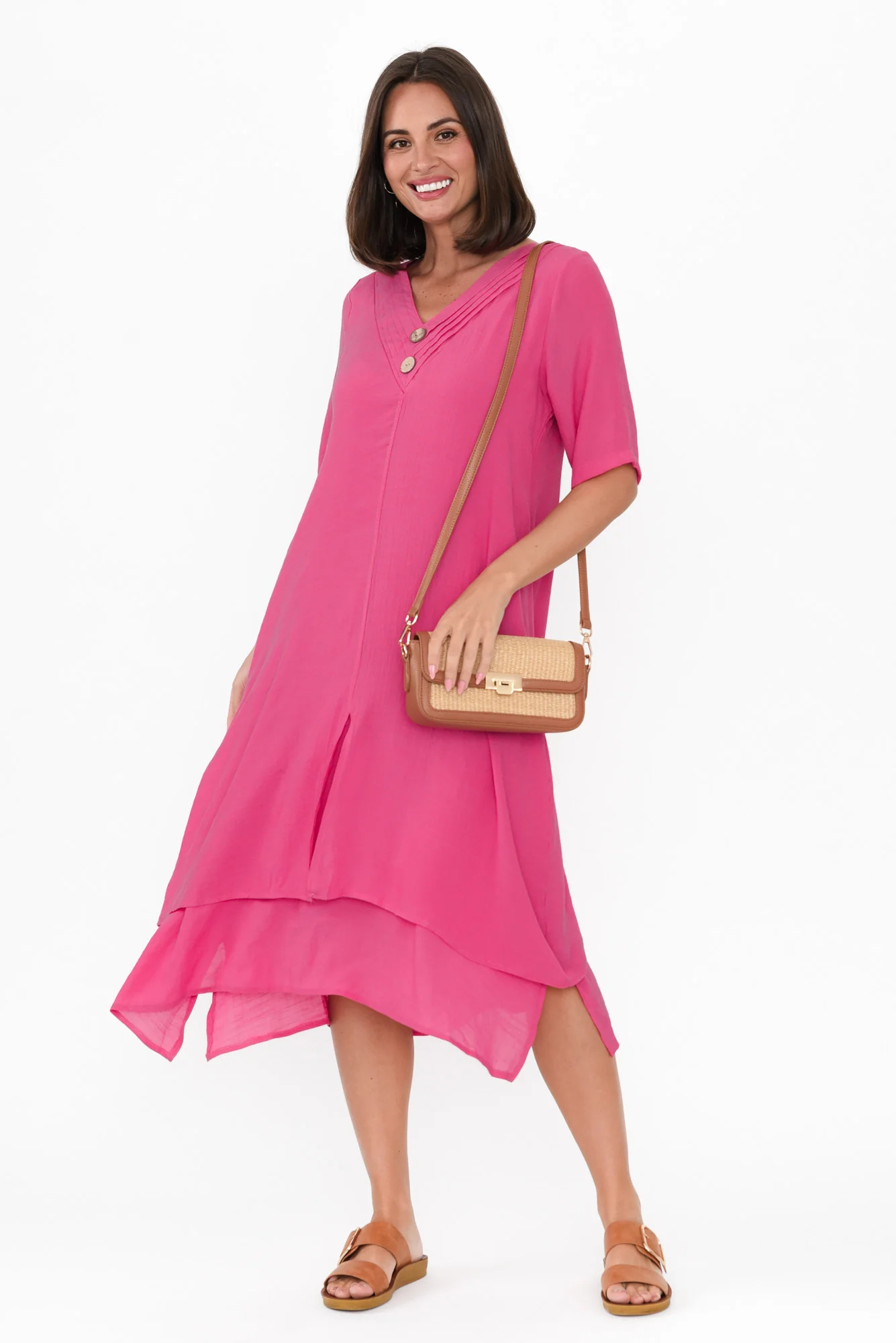 Nala Hot Pink Layers Dress