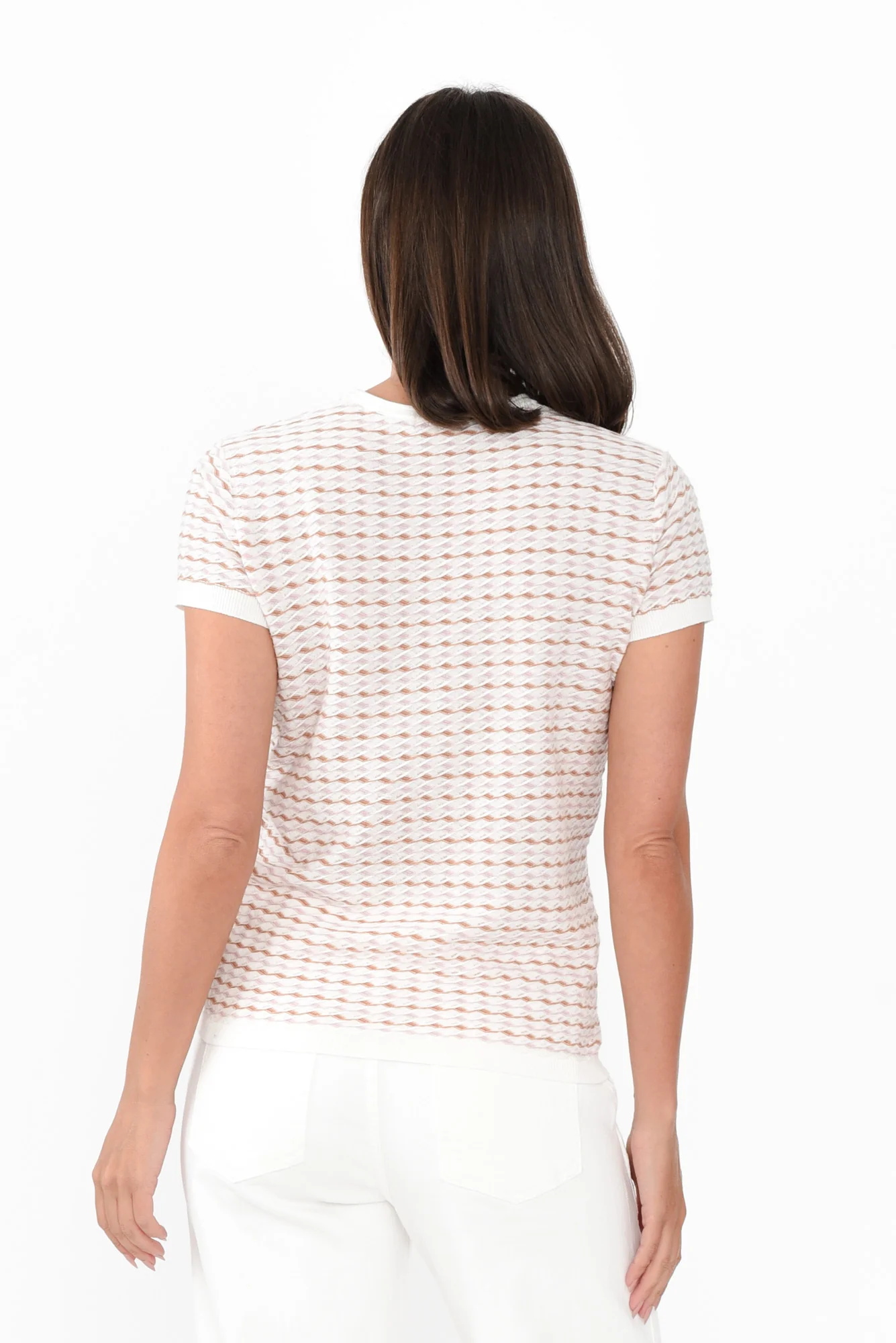 Ziggy Pink Stripe Cotton Knit Tee