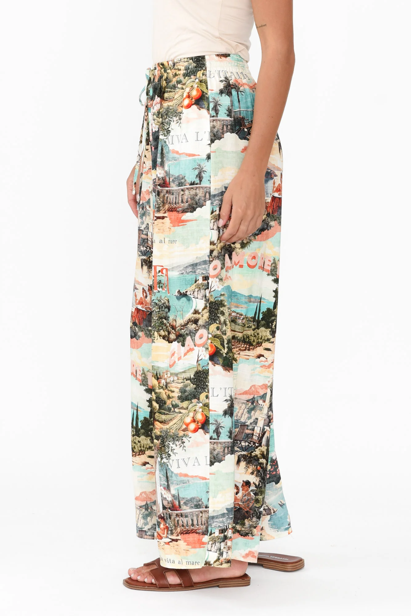 Julius Blue Island Linen Blend Pants