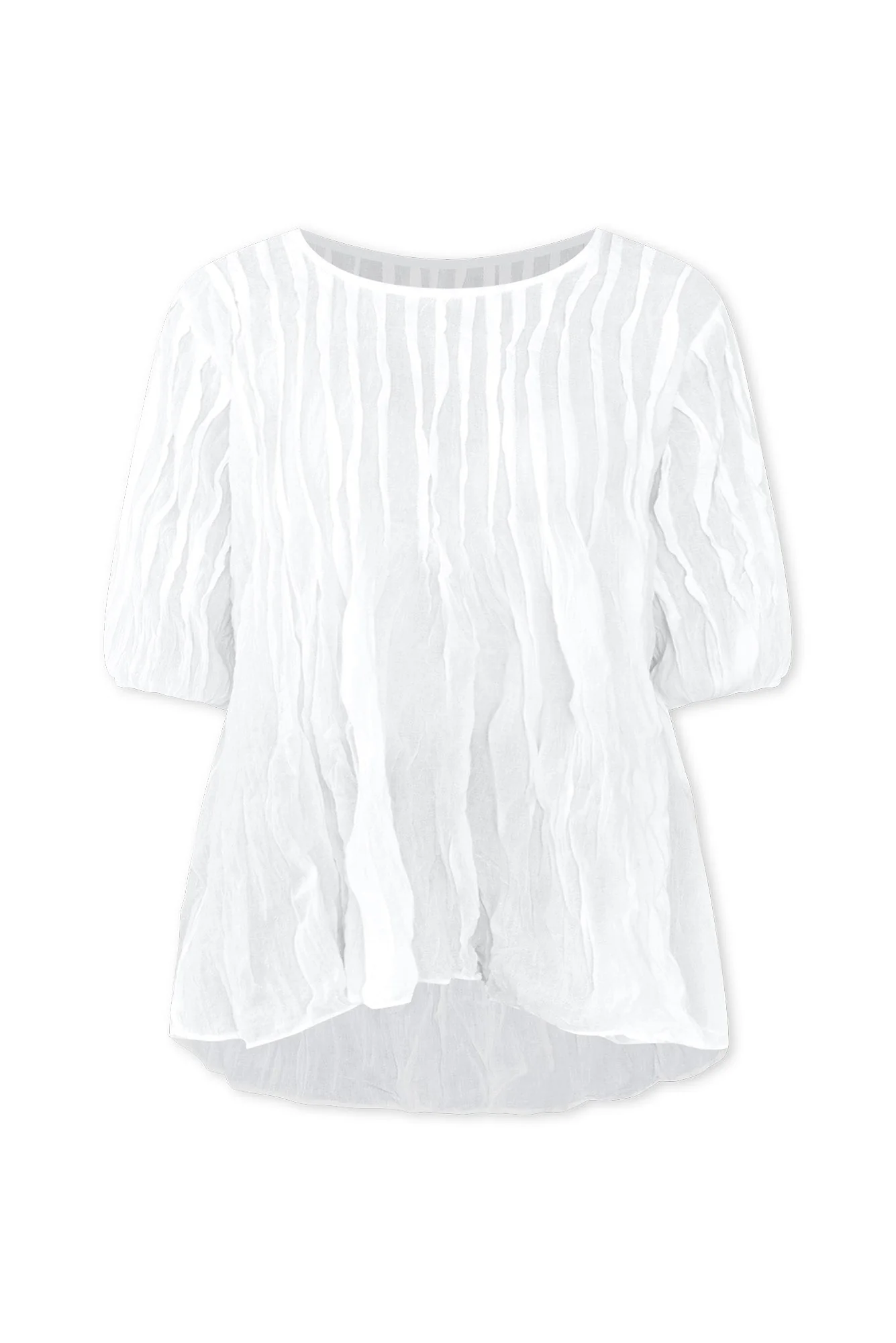 Selma White Crinkle Cotton Top
