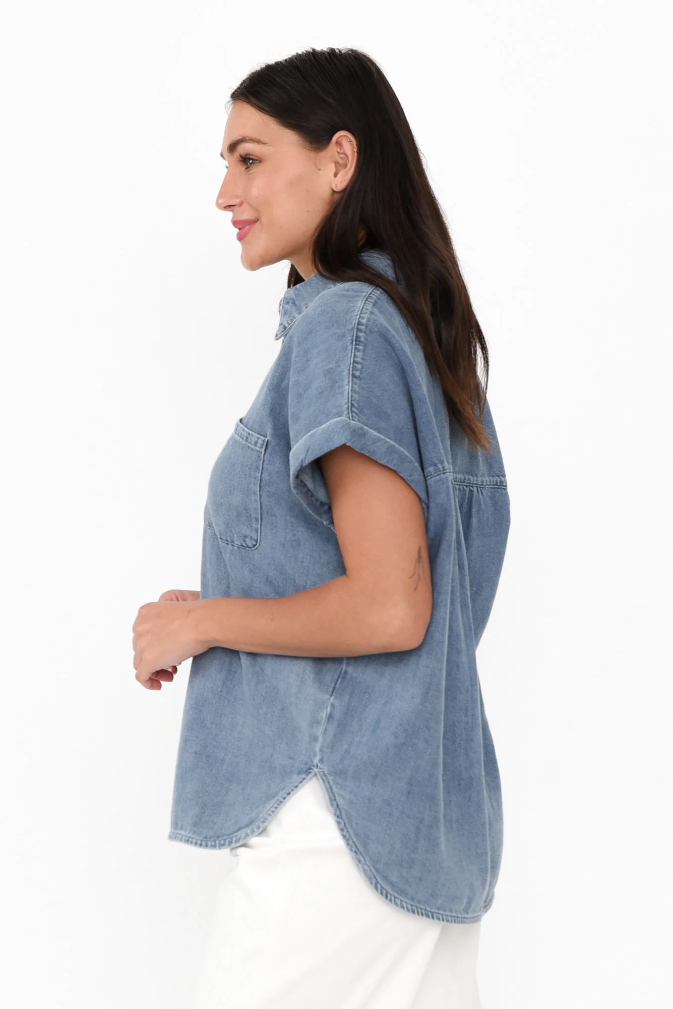 Taylor Blue Denim Collared Shirt