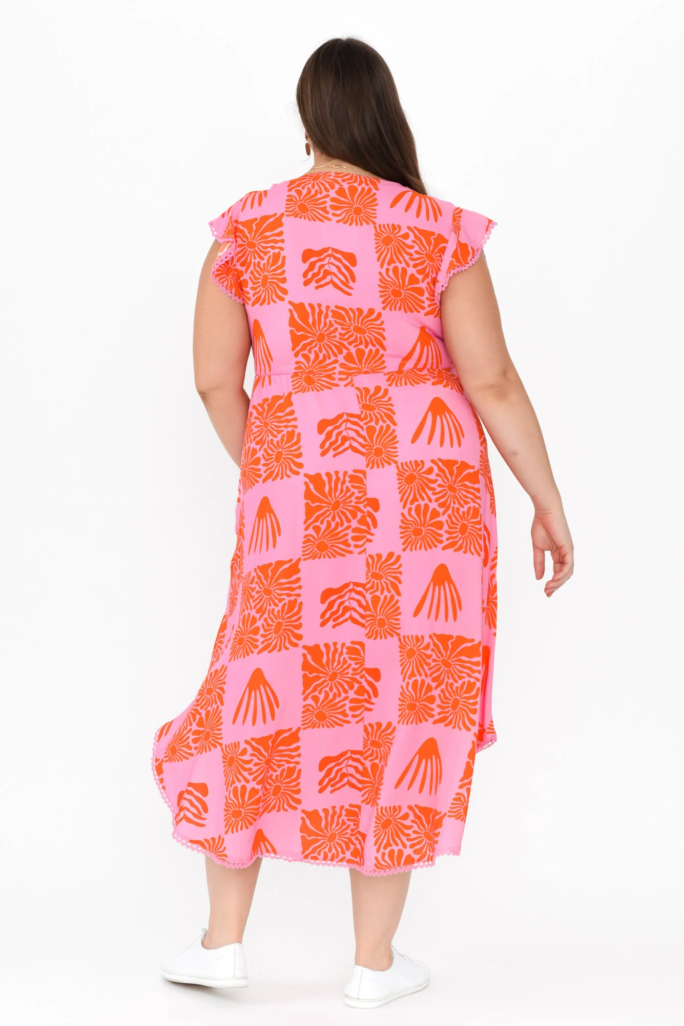 Libby Pink Ripple Midi Dress