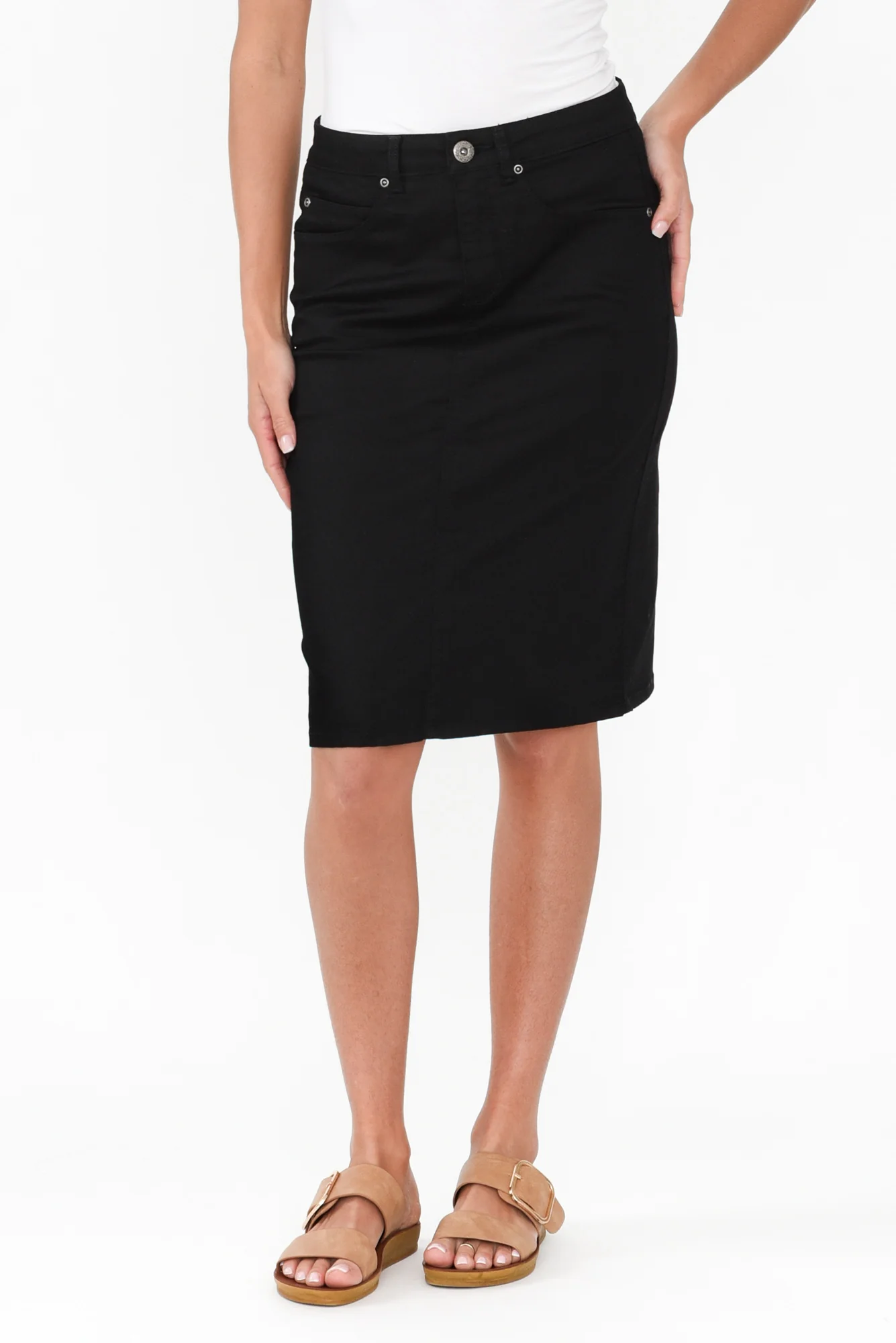 Palin Black Zip Front Skirt