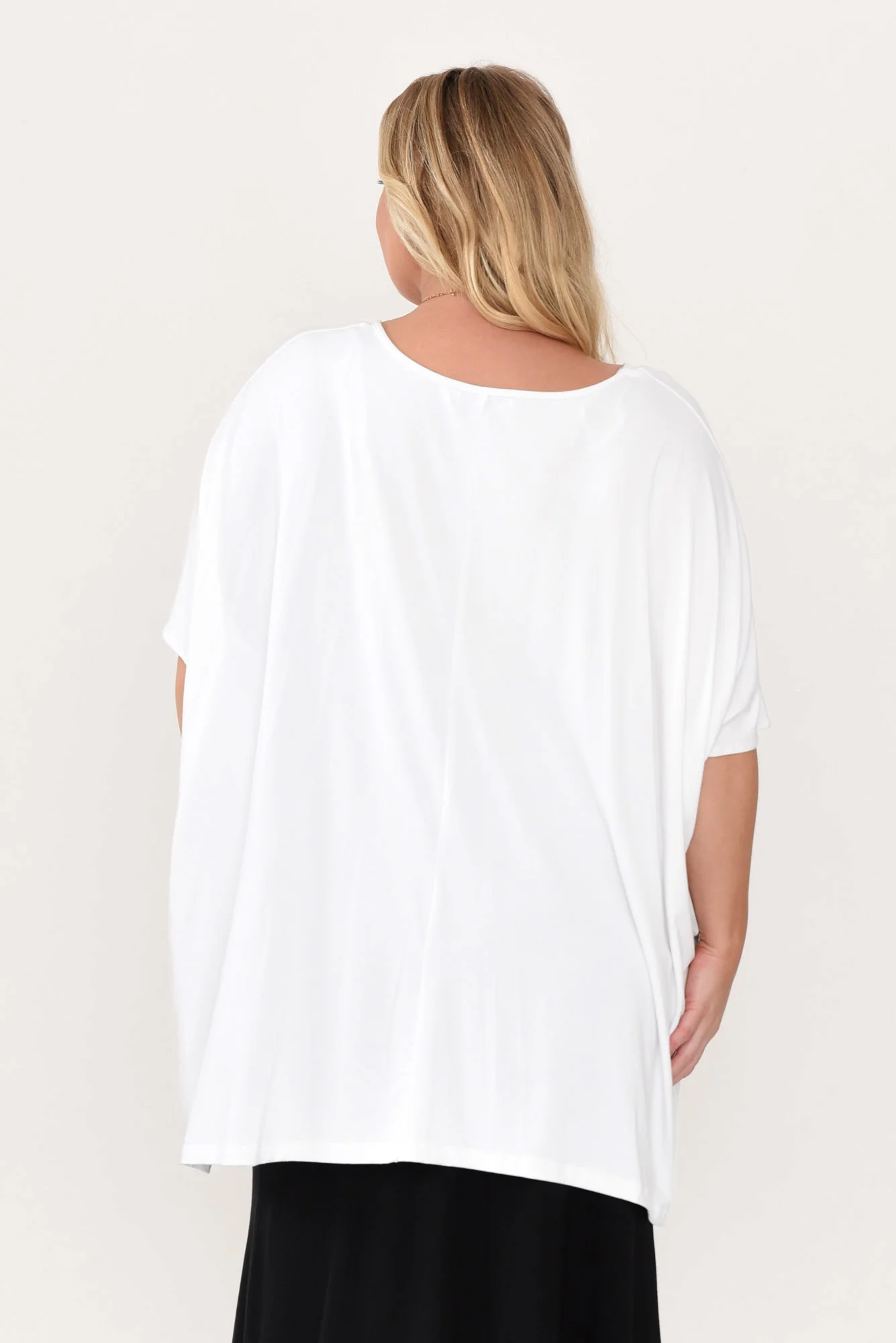 Sorronda White Bamboo Batwing Top