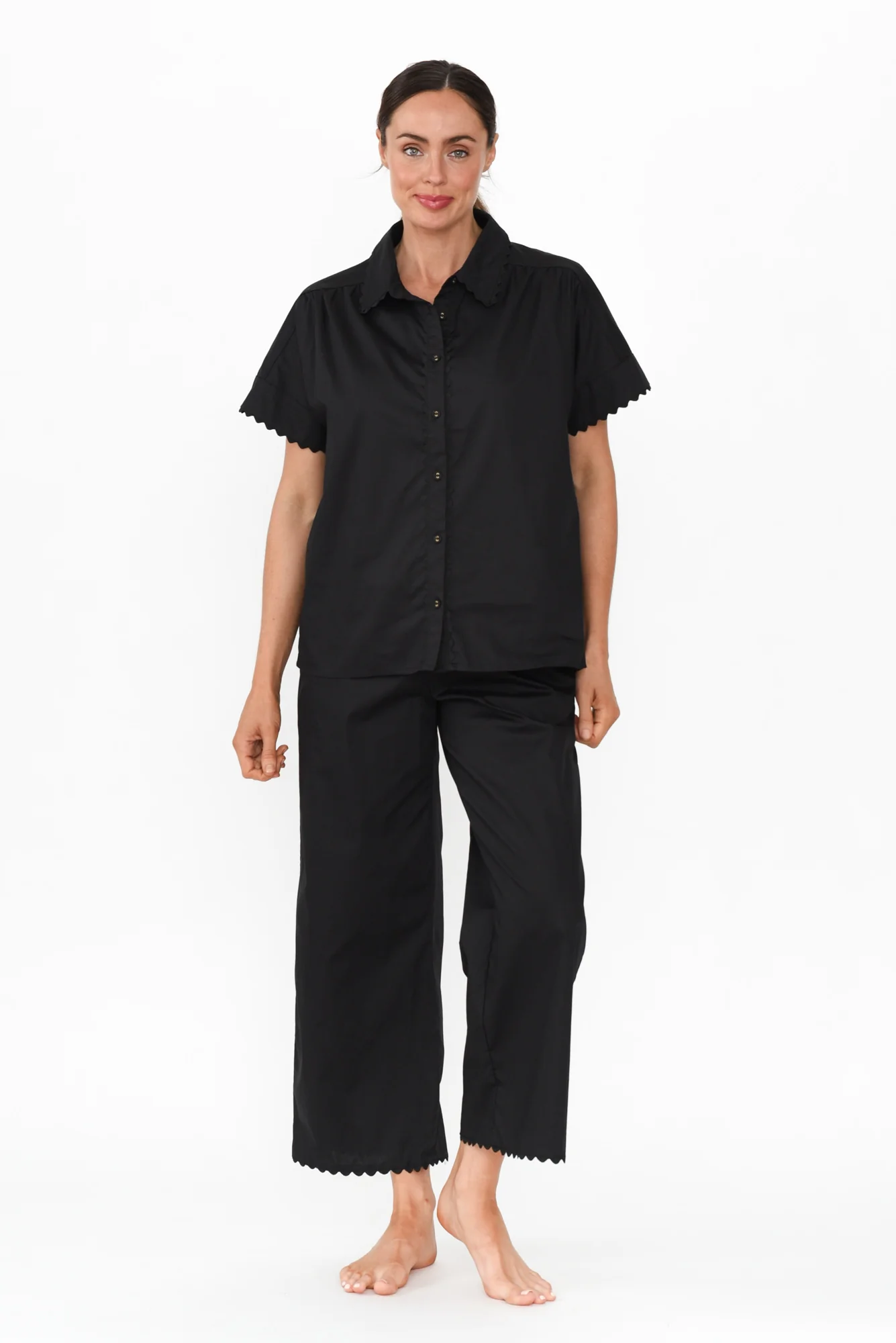 Elbie Black Cotton Pyjama Pants
