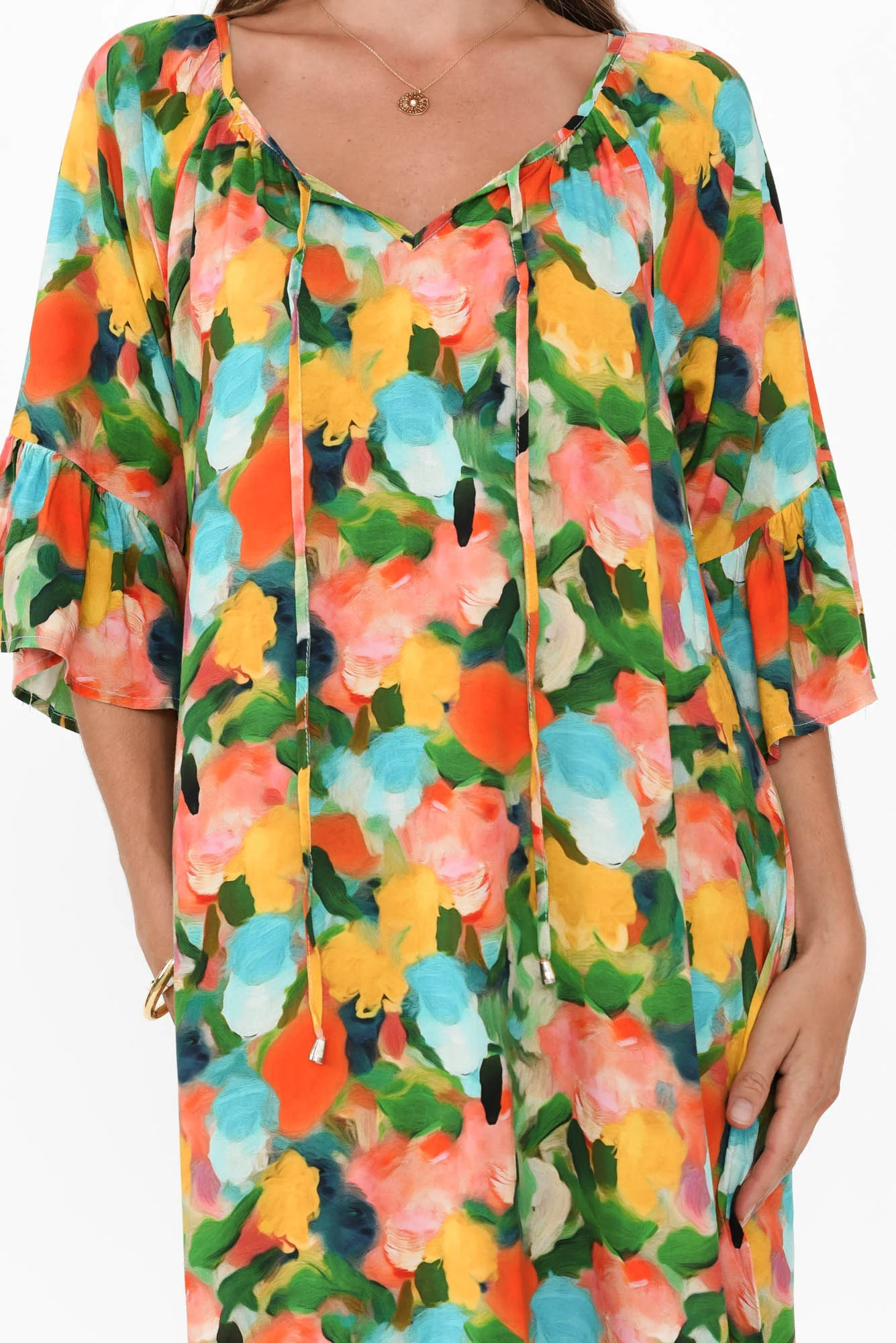 Lohan Yellow Floral Pocket Dress