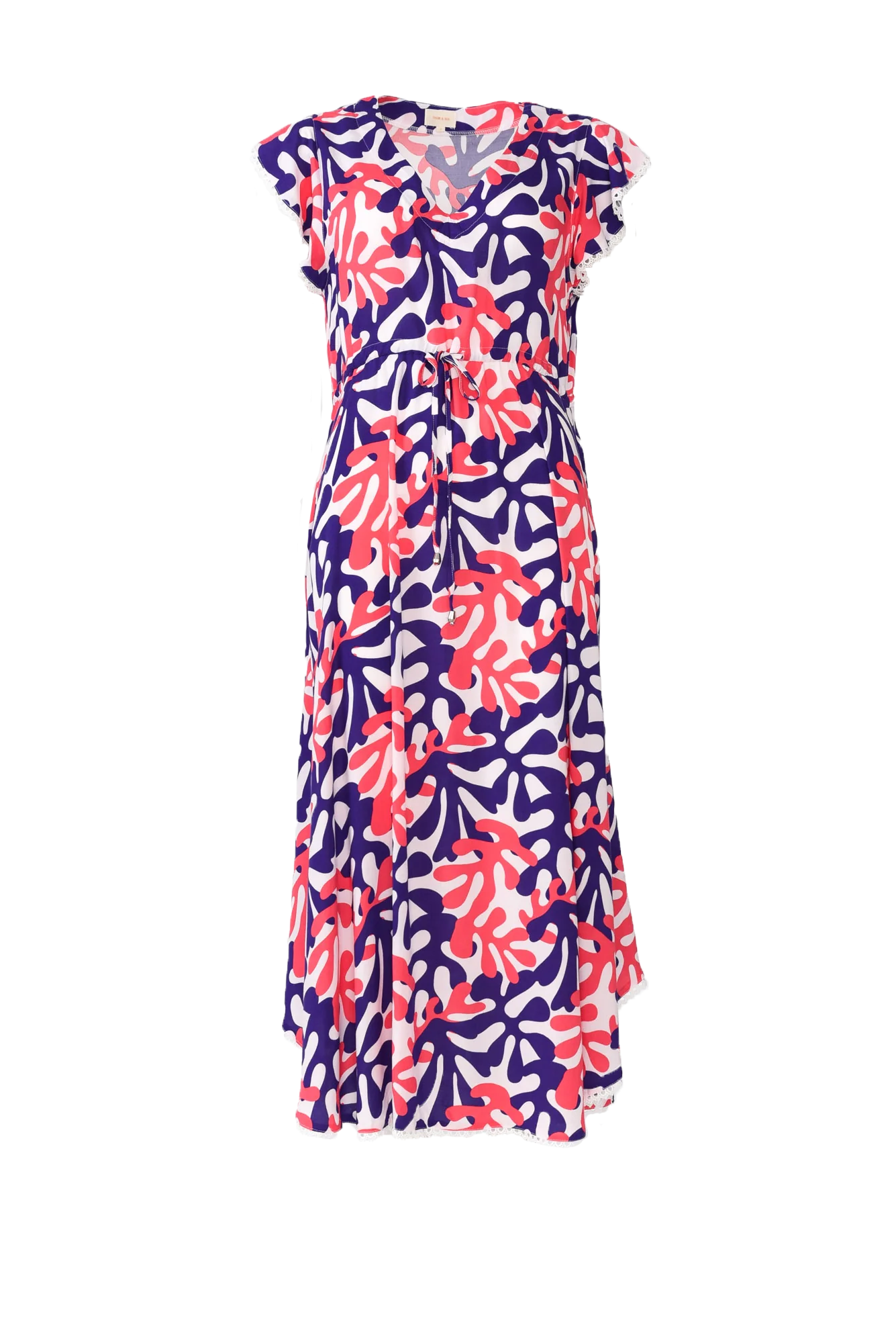 Libby Purple Abstract Midi Dress