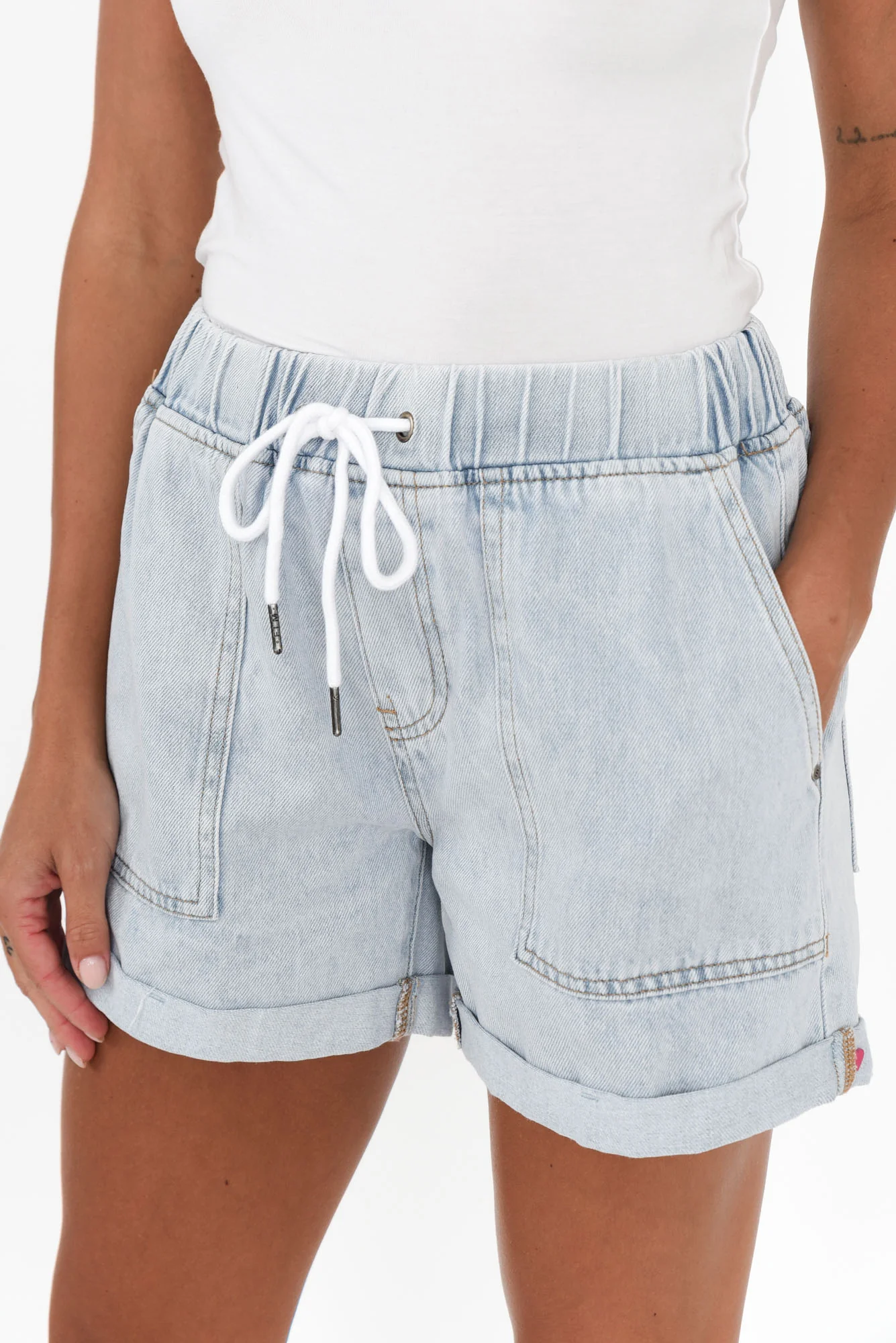 Emma Light Blue Denim Relaxed Shorts