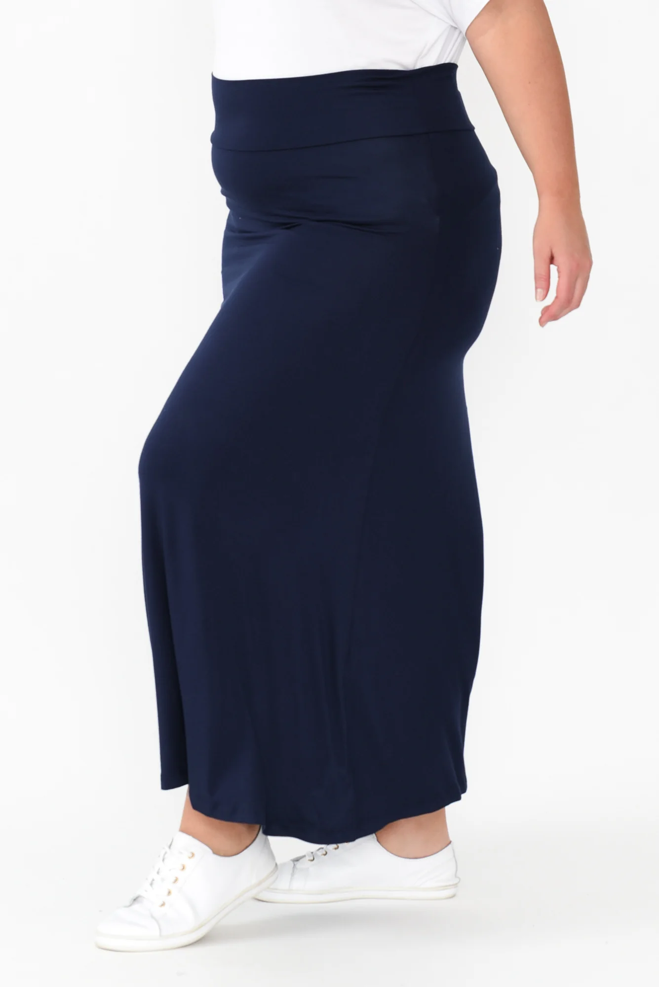 Lana Navy Bamboo Maxi Skirt