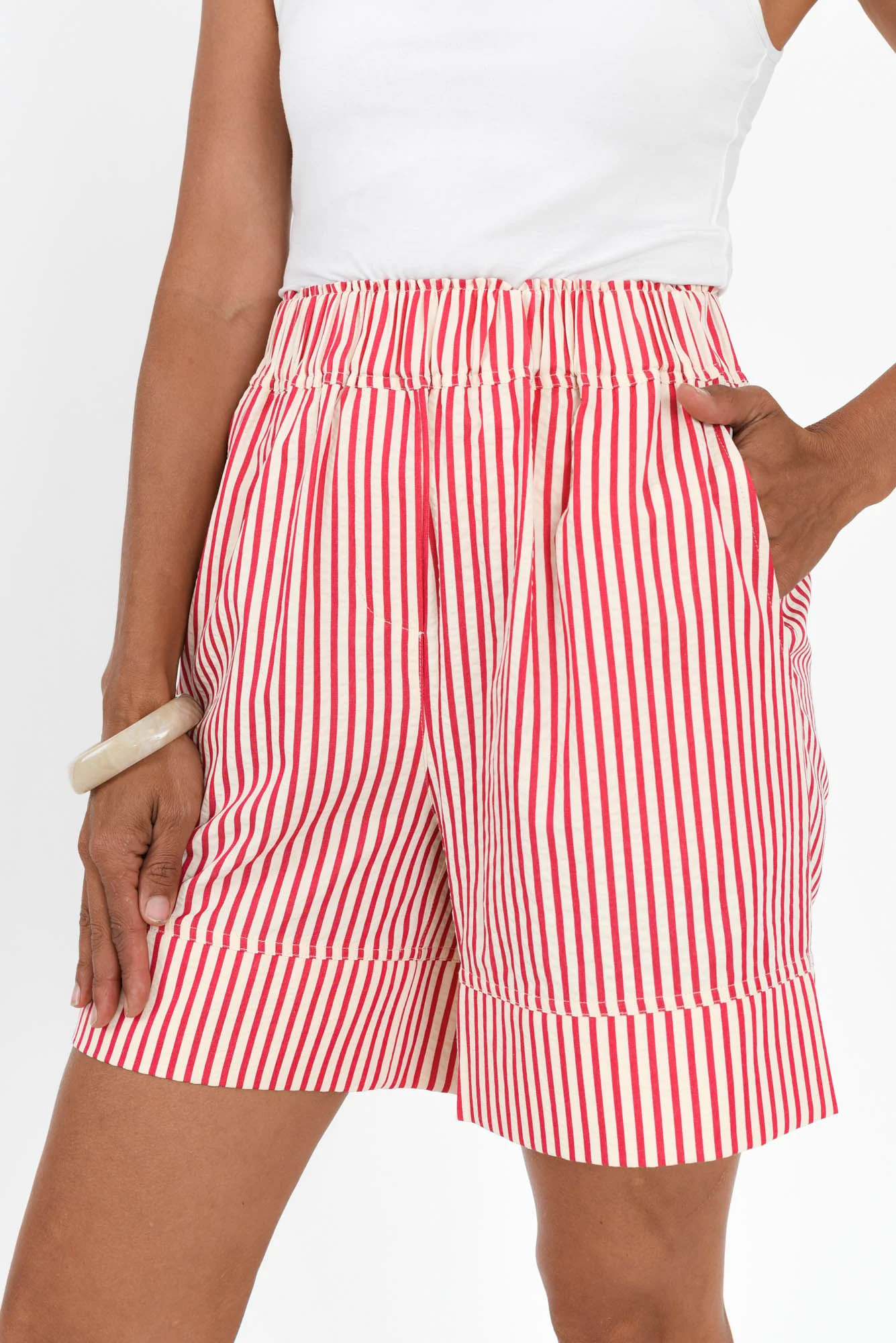 Broadway Red Stripe Pocket Shorts