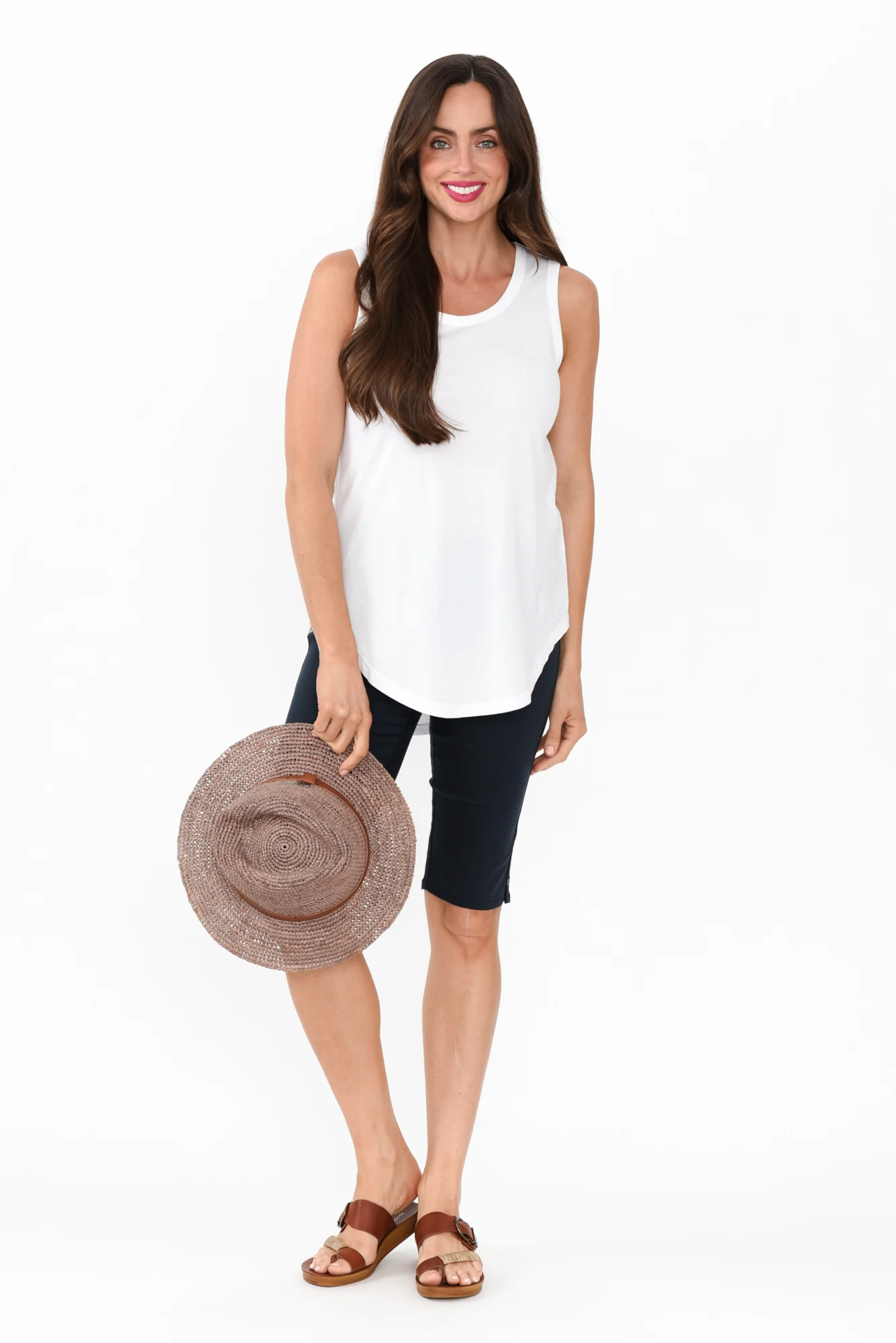 Keira White Cotton Tank