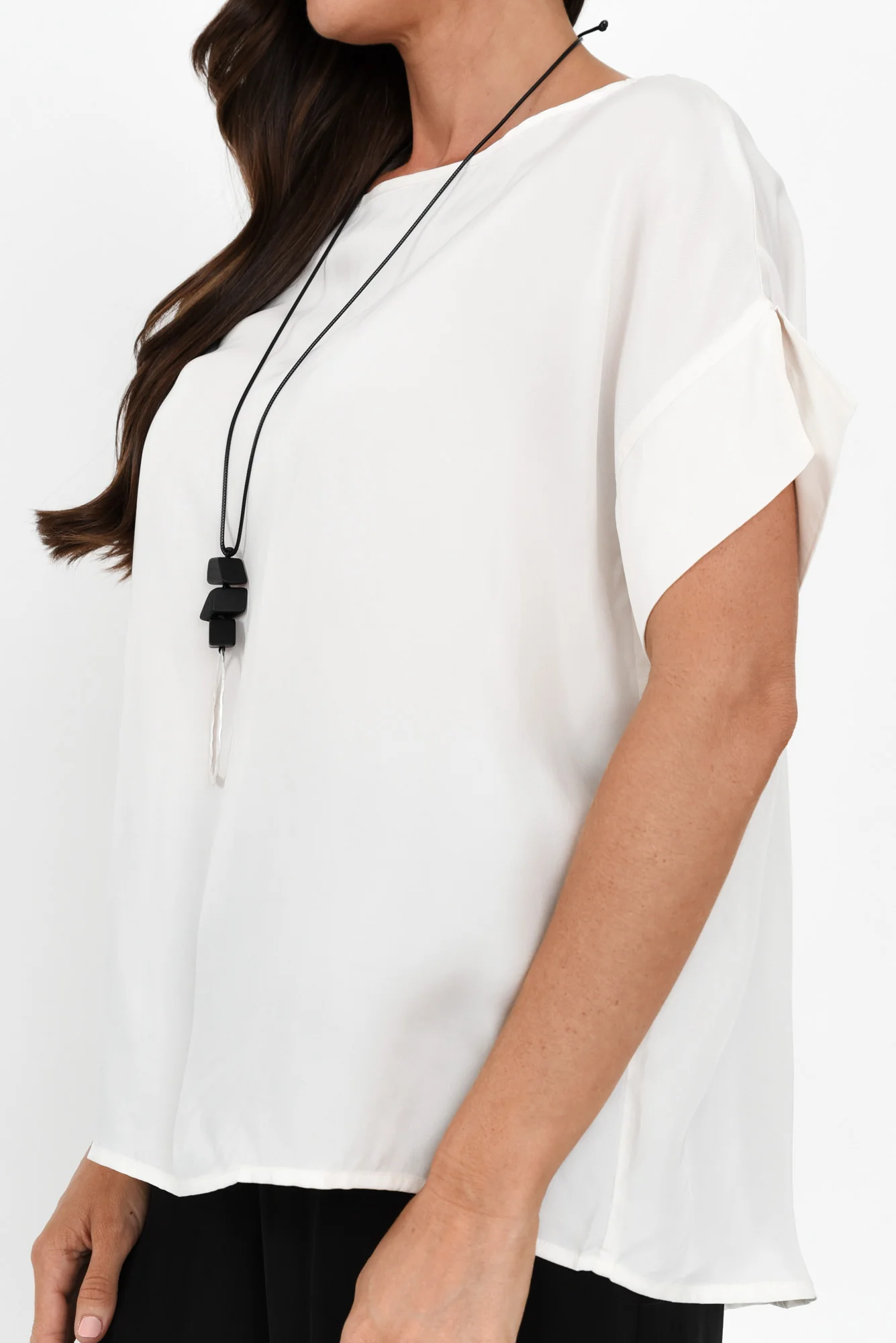 Greta Ivory Cupro Top