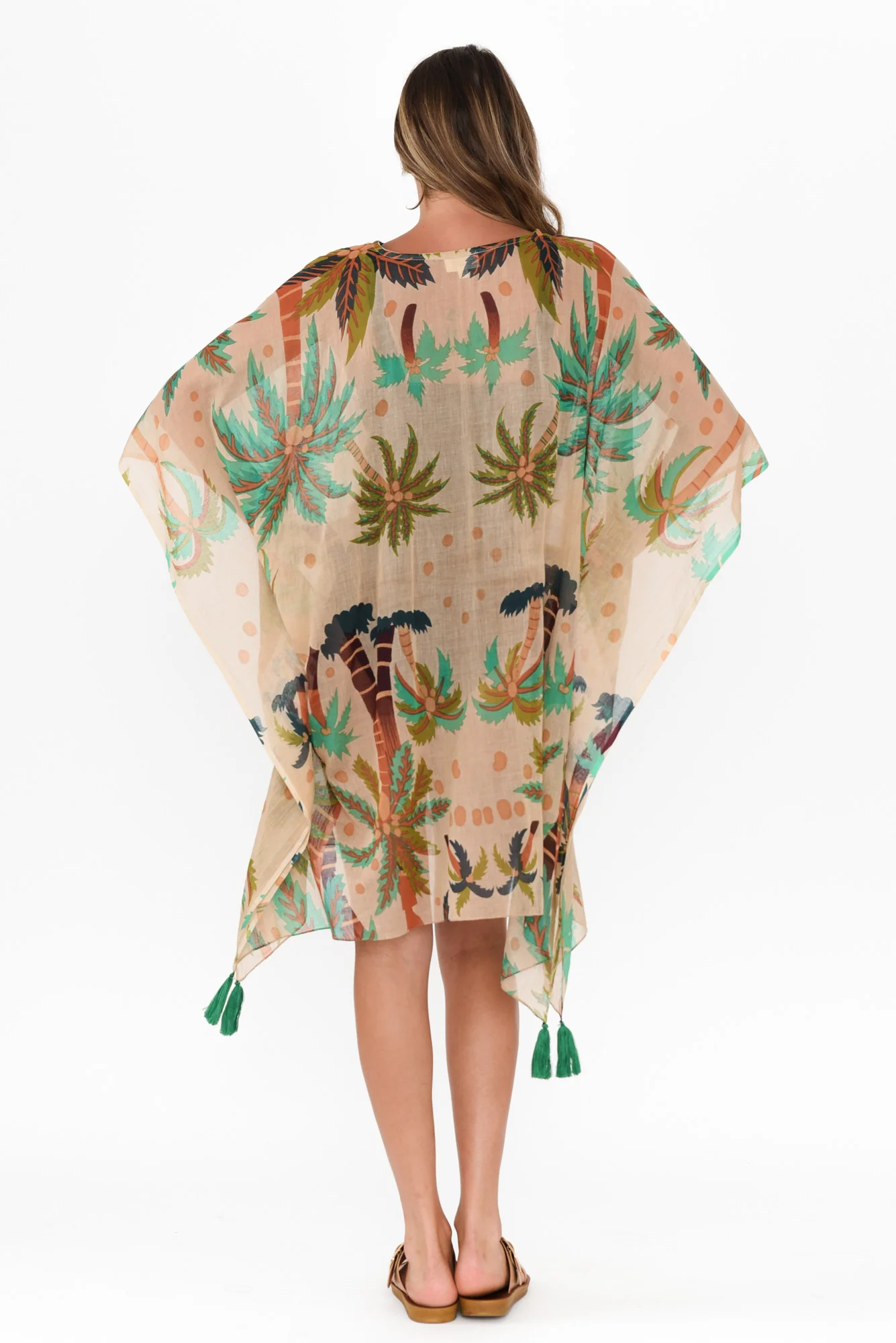Stella Green Tropical Cotton Kaftan