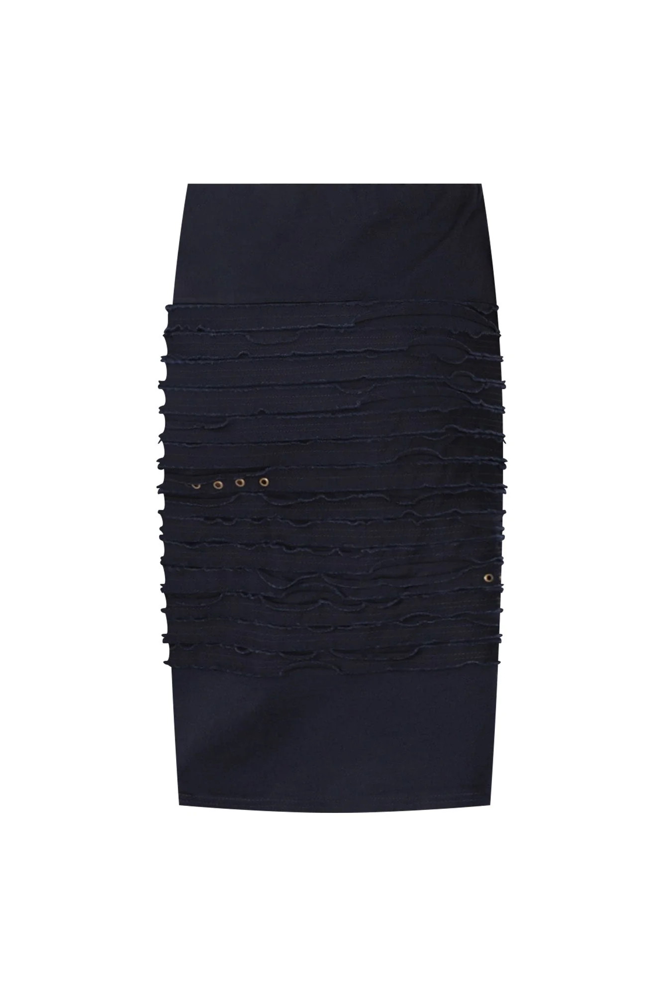 Lissa Navy Cotton Blend Twill Skirt