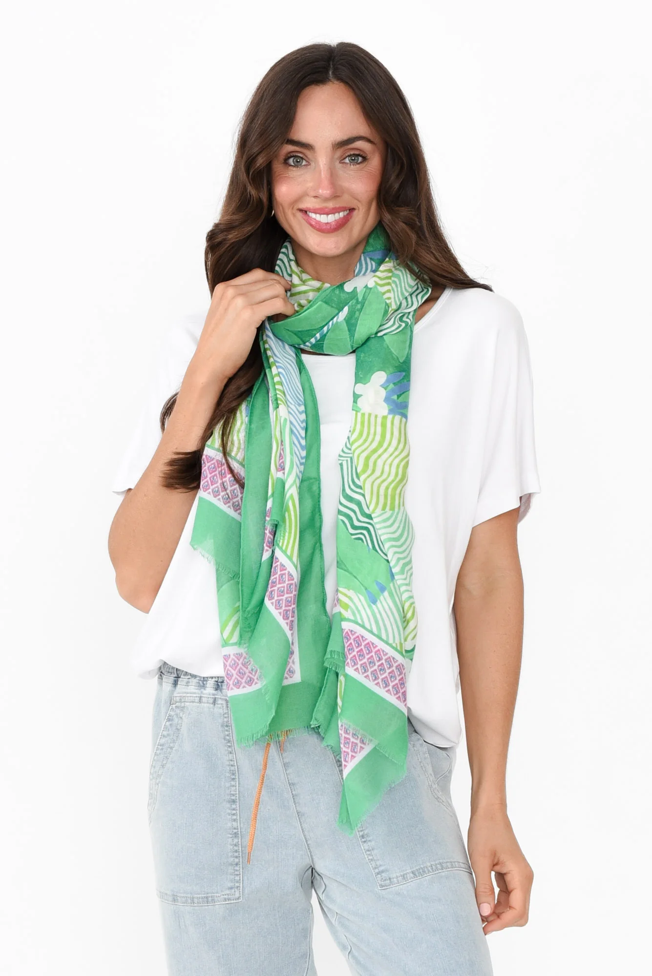 Esteban Aqua Geo Scarf