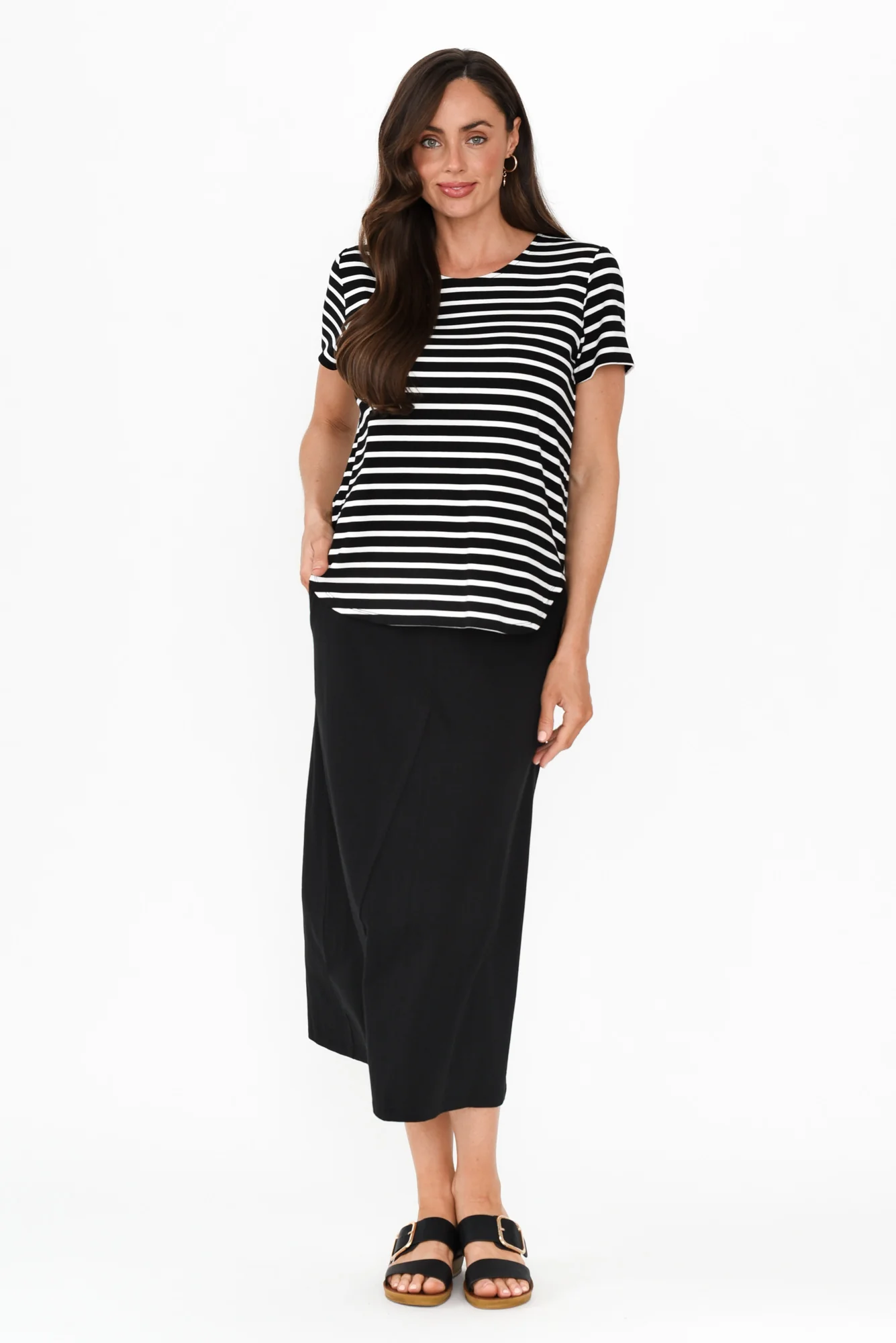Janis Black Stripe Bamboo Tee