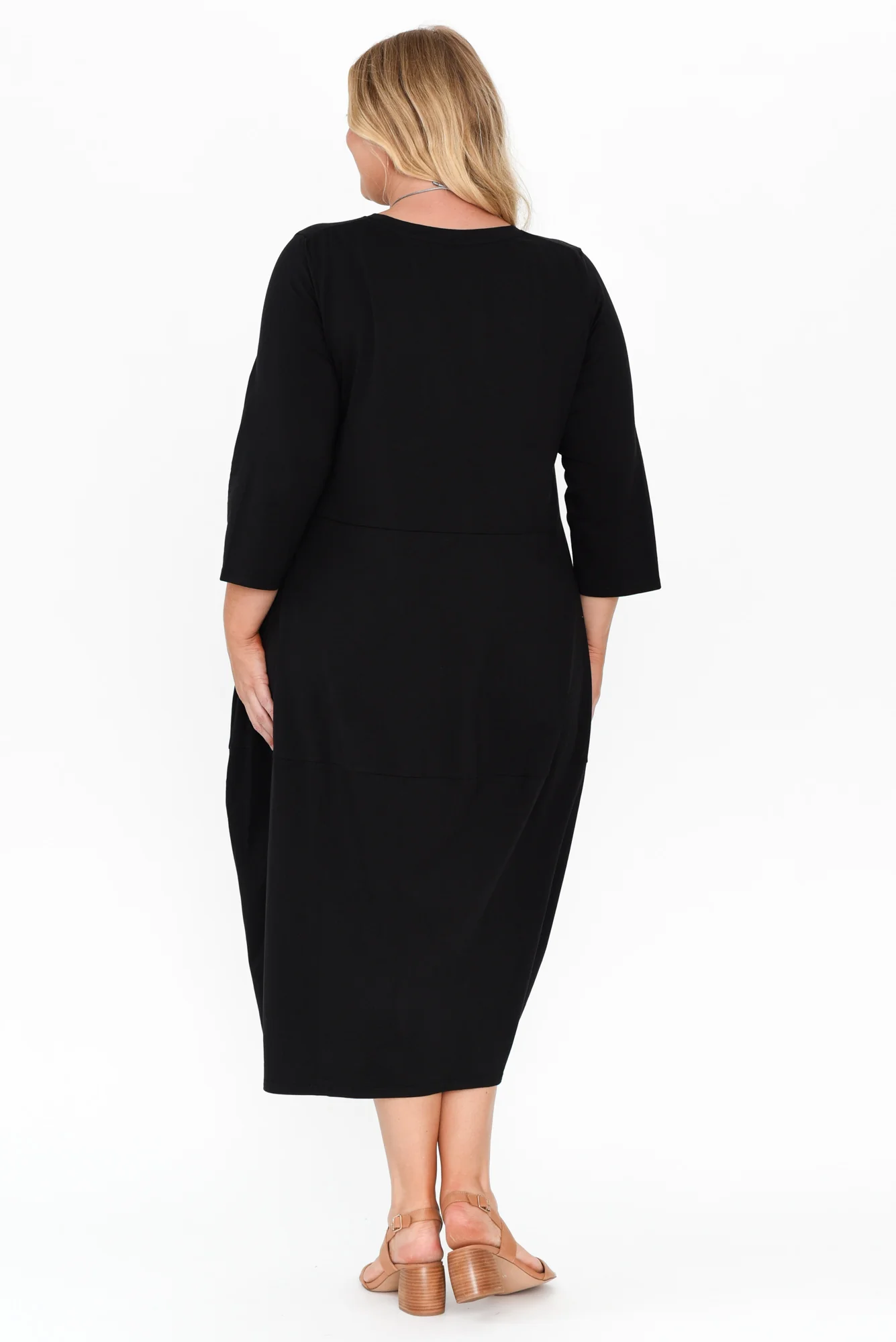 Marlyn Black Cotton Blend Balloon Dress