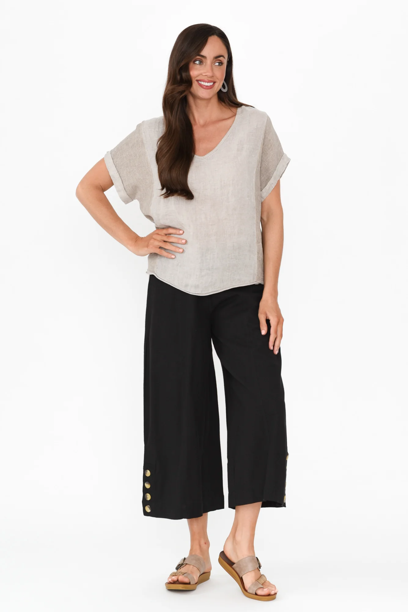 Kishan Black Cotton Blend Pants