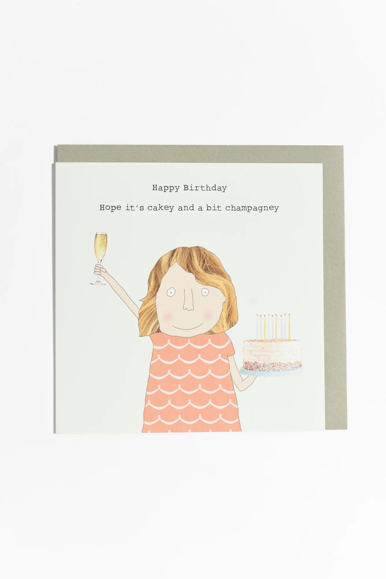 Cake And Champagne Birthday Card
