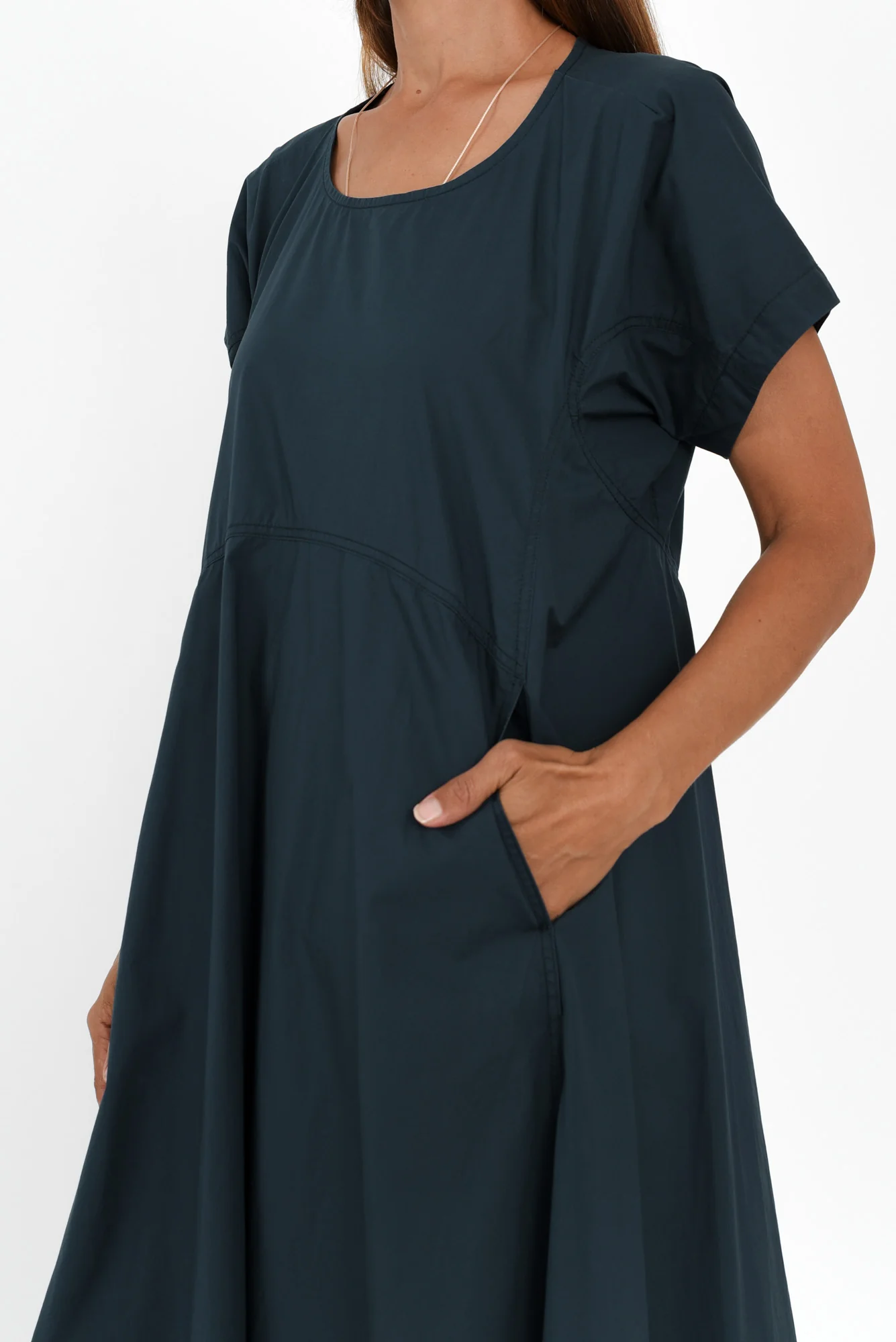 Harlyn Navy Cotton Tulip Dress