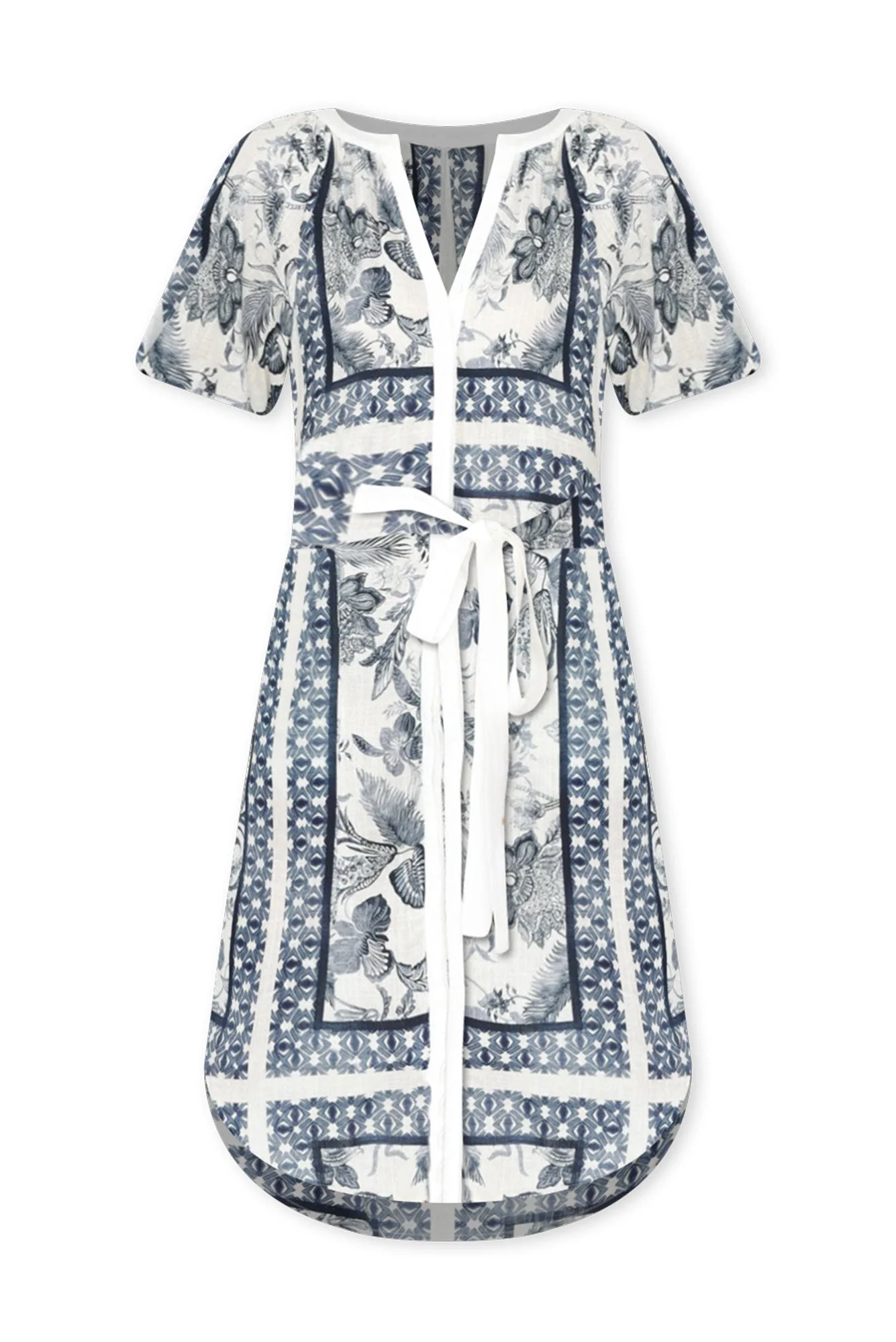 Bijou Ink Floral Linen Blend Dress