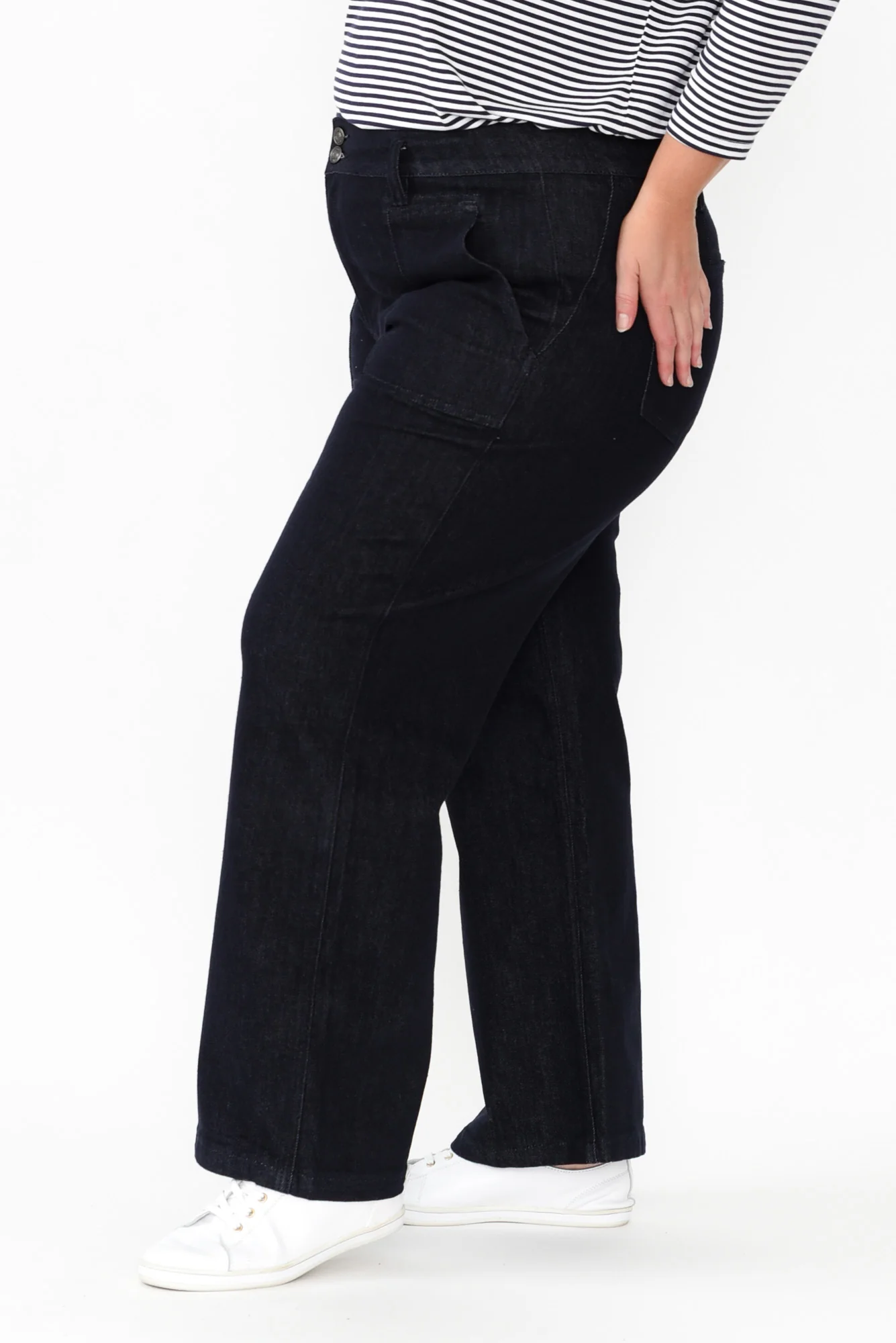 Orwell Dark Blue Wide Leg Jeans