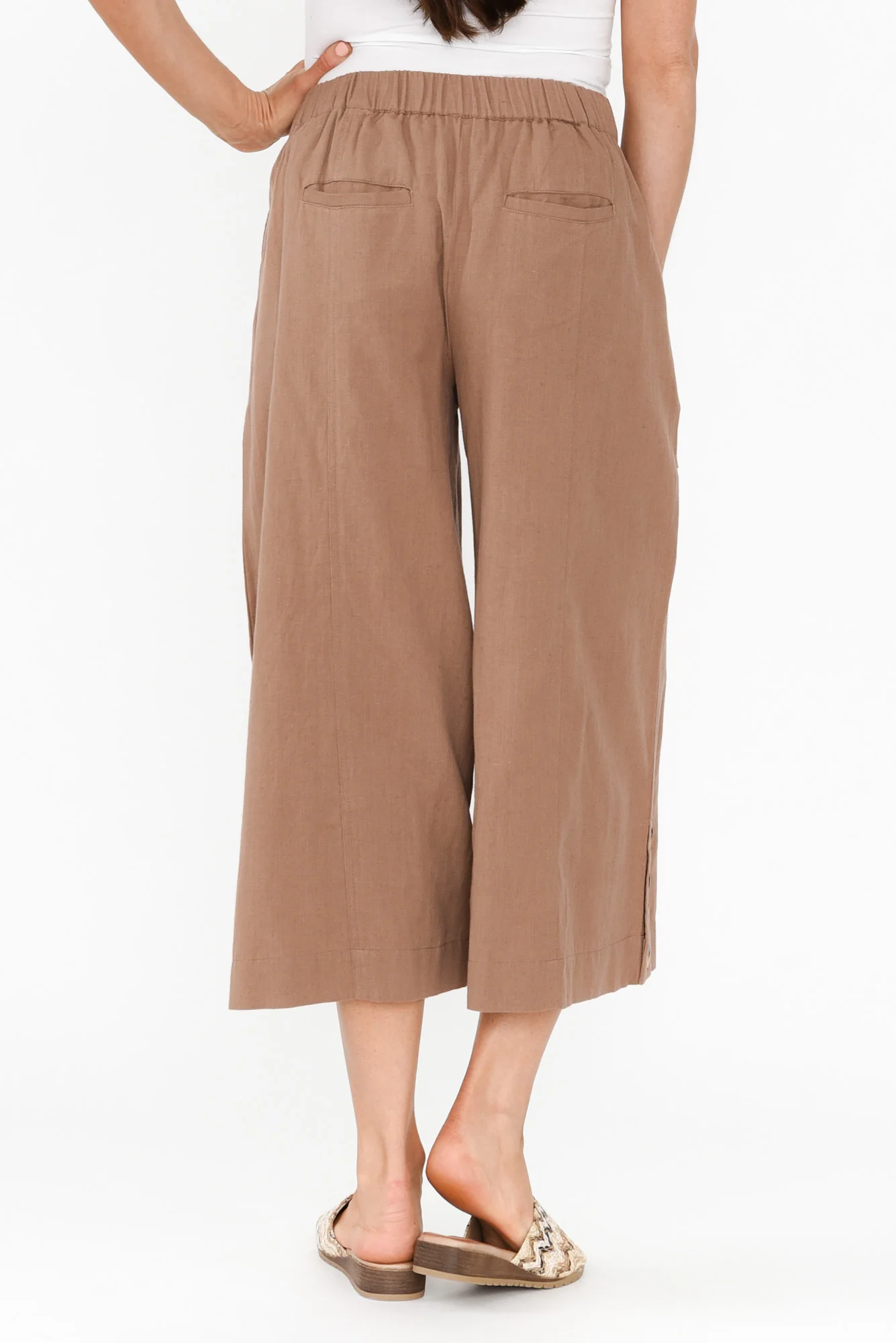 Kishan Mocha Cotton Blend Pants