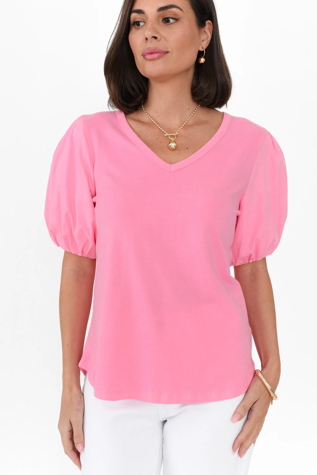 Joy Pink Cotton Blend Tee
