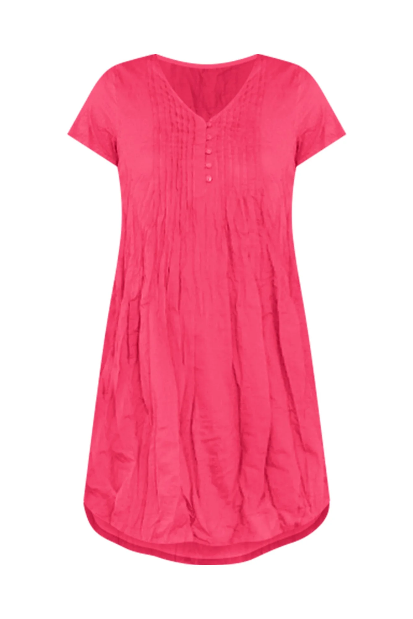 Sabina Fuchsia Crinkle Cotton Dress