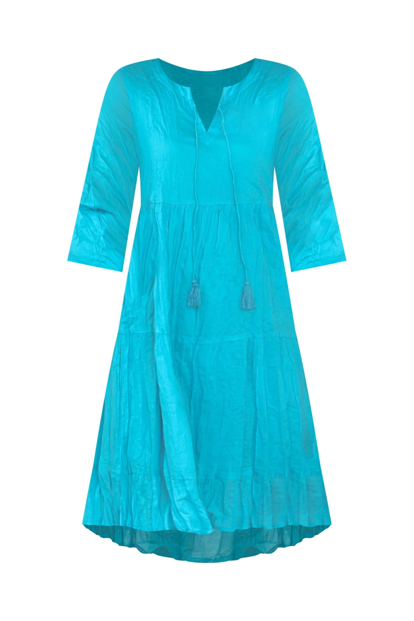 Milana Sky Blue Crinkle Cotton Dress