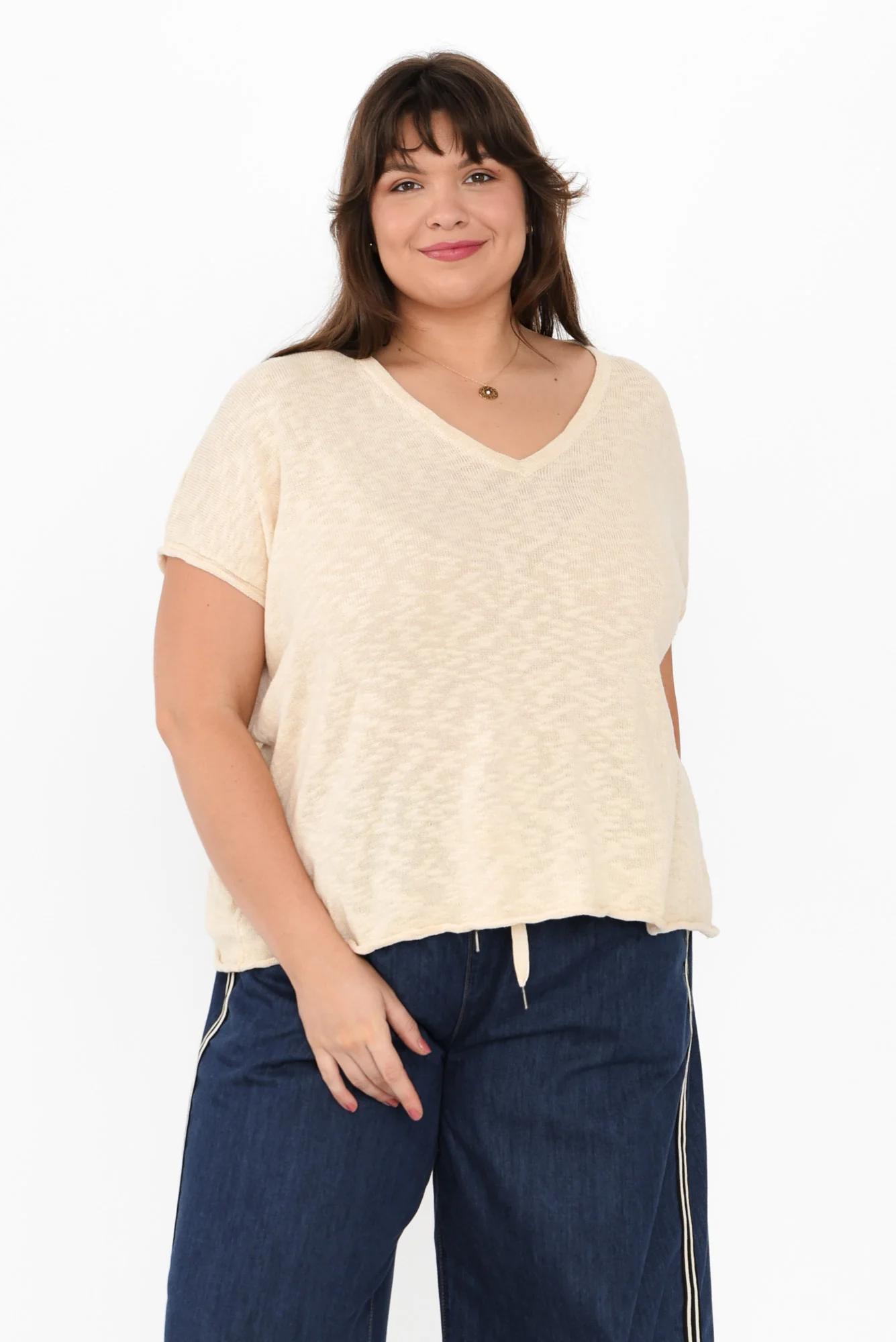 Saxon Cream Oversized Knit Top
