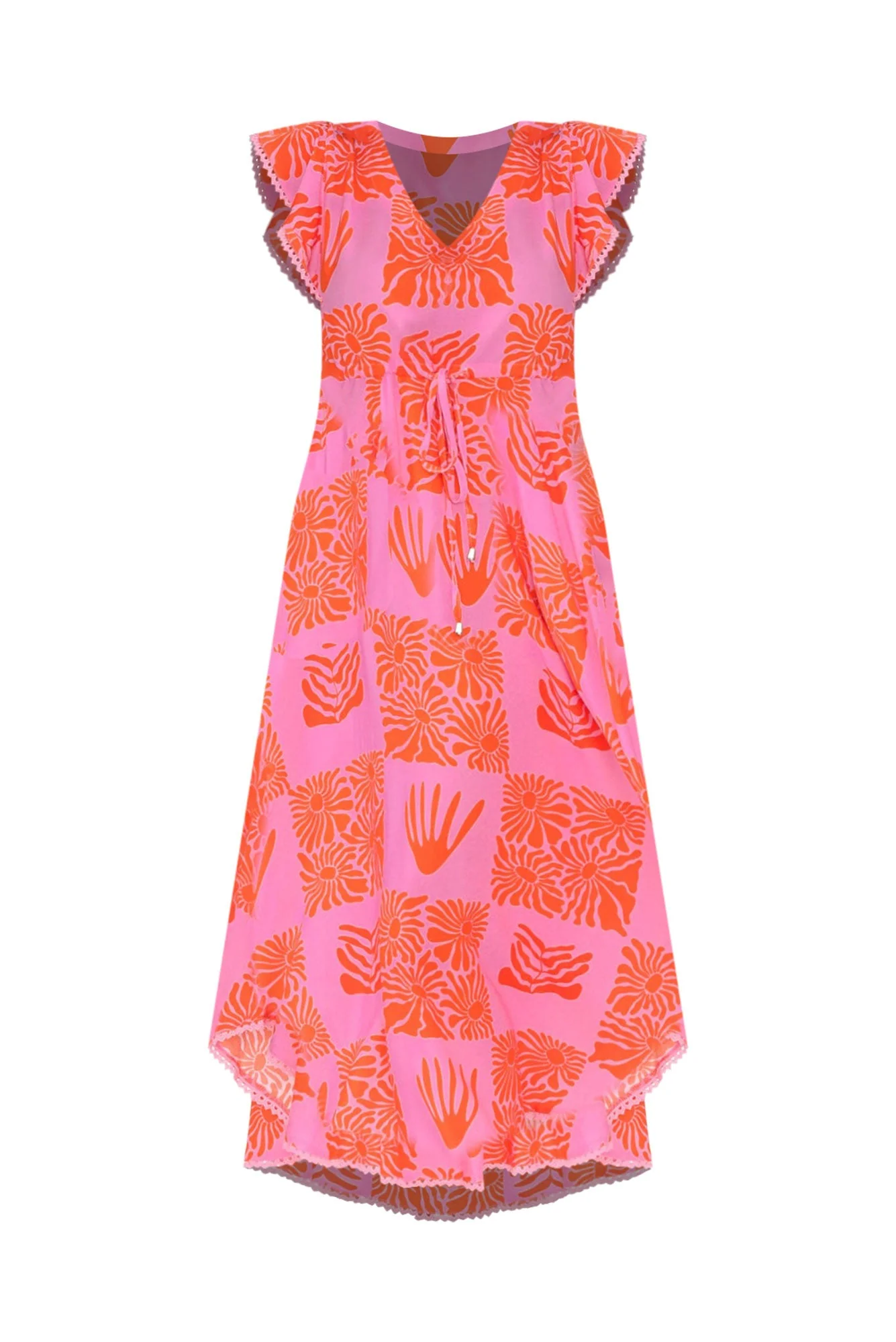 Libby Pink Ripple Midi Dress