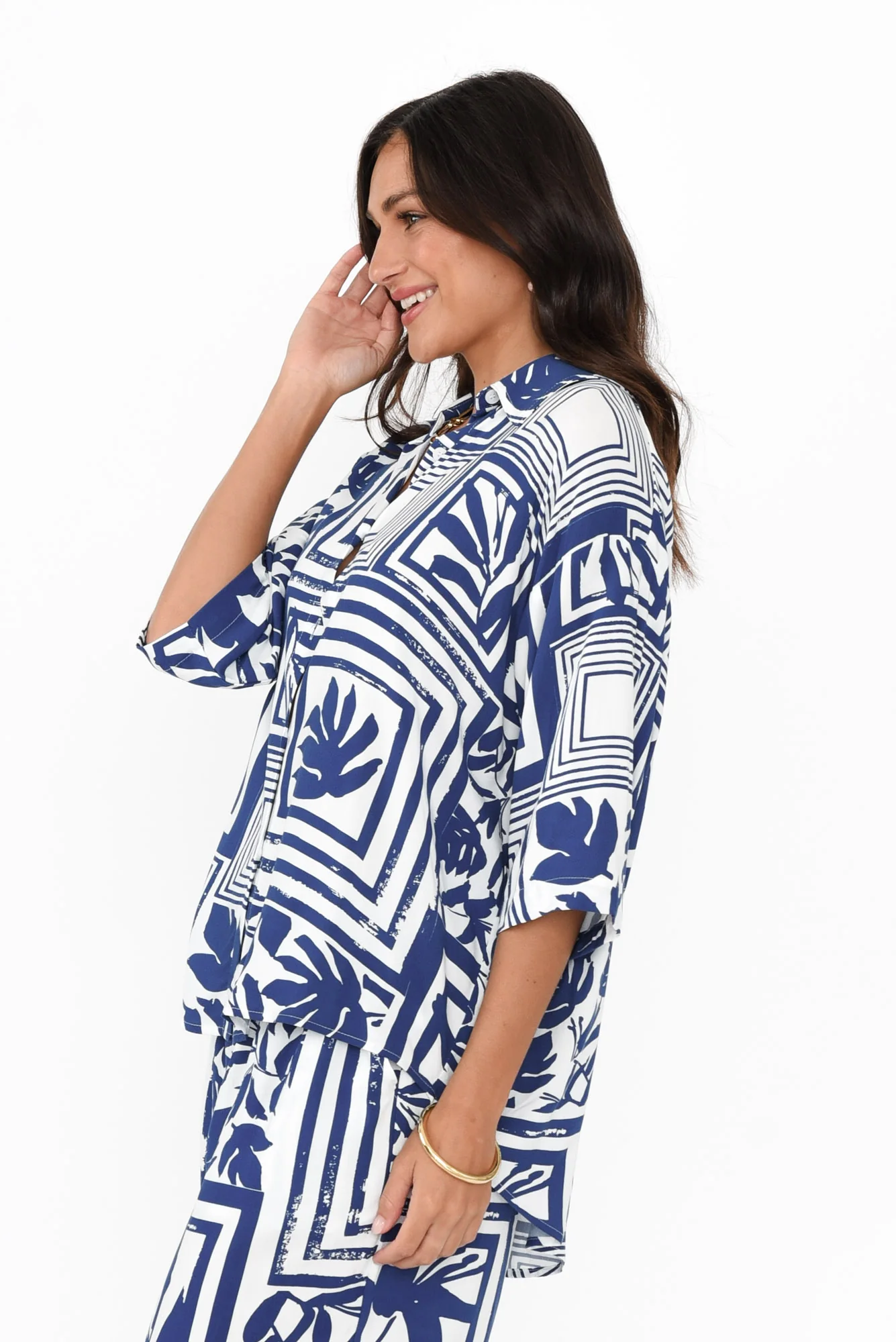 Lexie Blue Tile Shirt