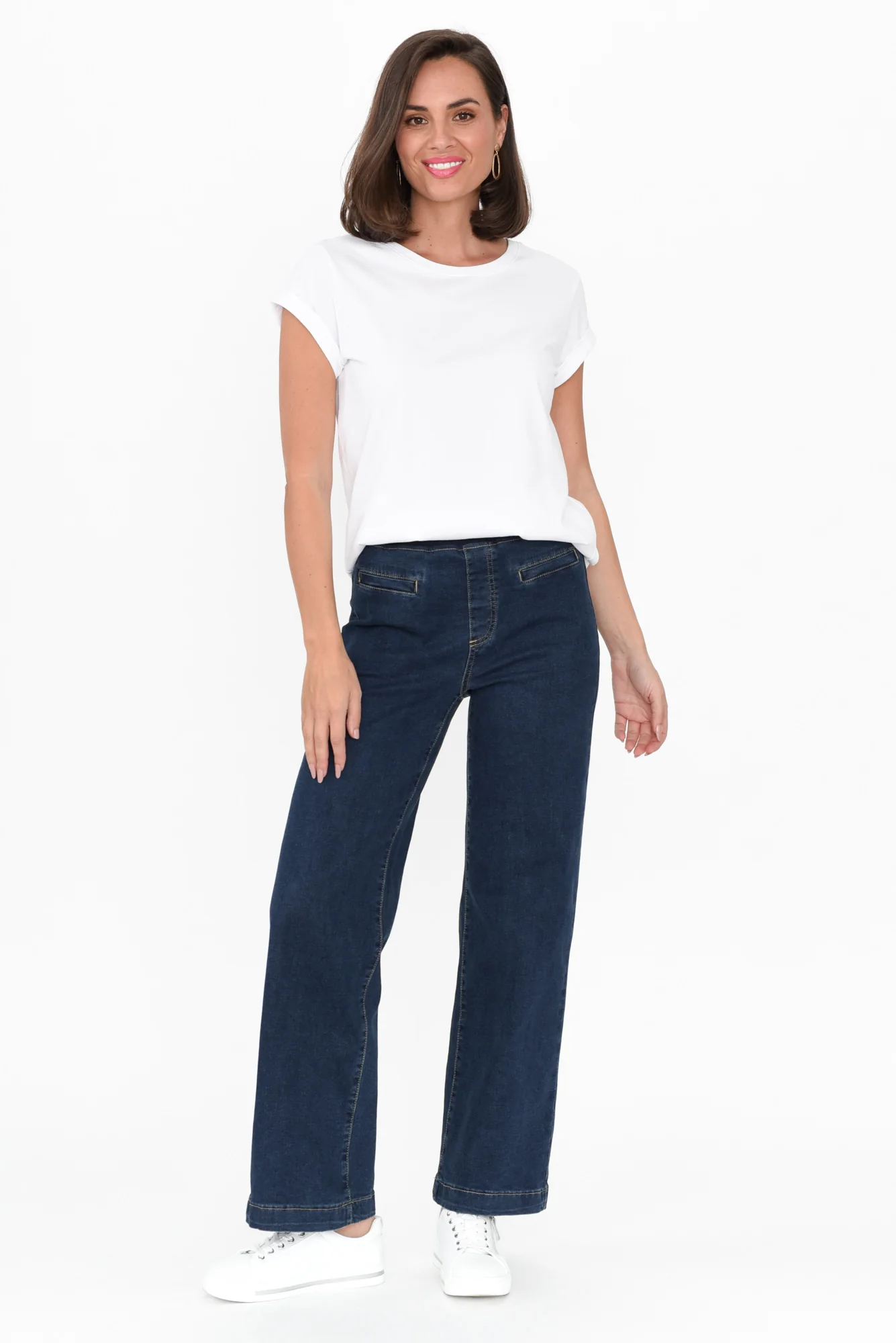 Maddy Dark Blue Wide Leg Jeans