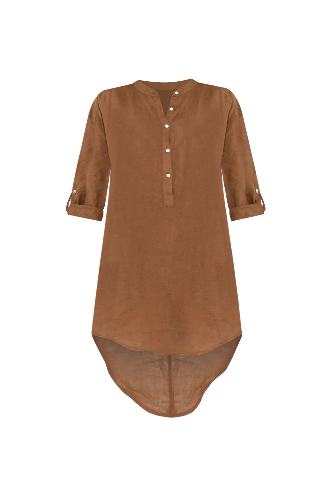 Mischa Mocha Linen Shirt Dress