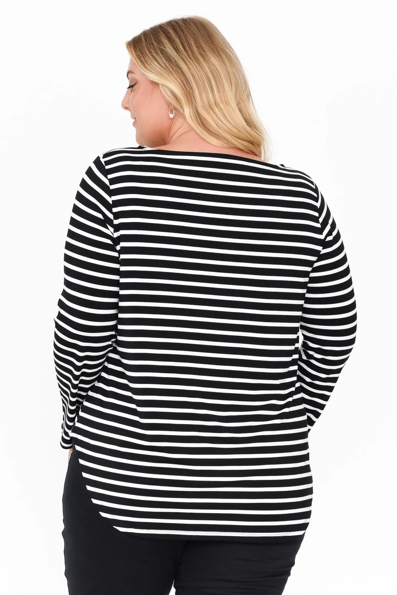 Adele Black Stripe Long Sleeve Bamboo Tee