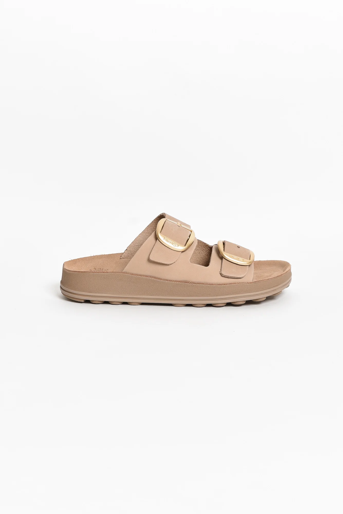 Desponia Beige Leather Buckle Slide