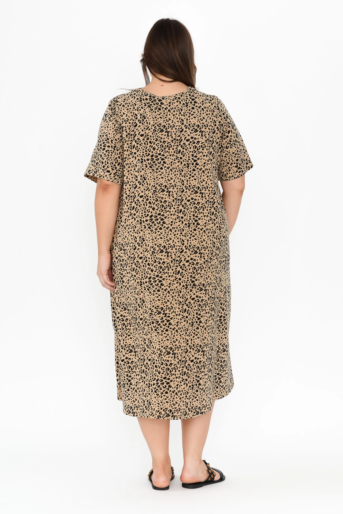 Bronte Brown Leopard Cotton Tee Dress