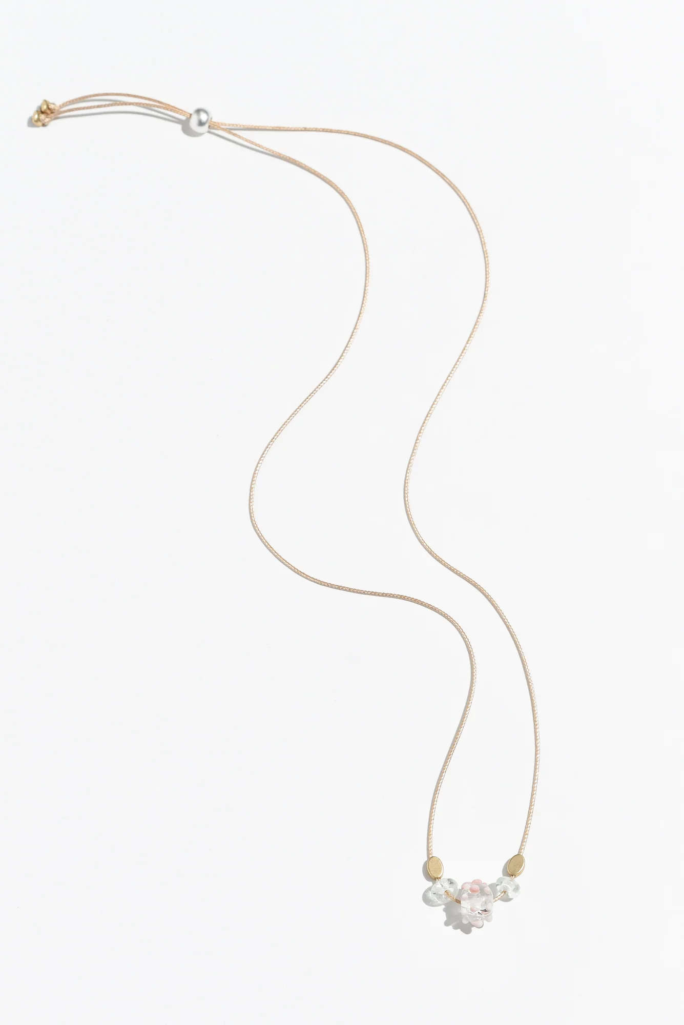 Almia Pink Dot Glass Beaded Necklace