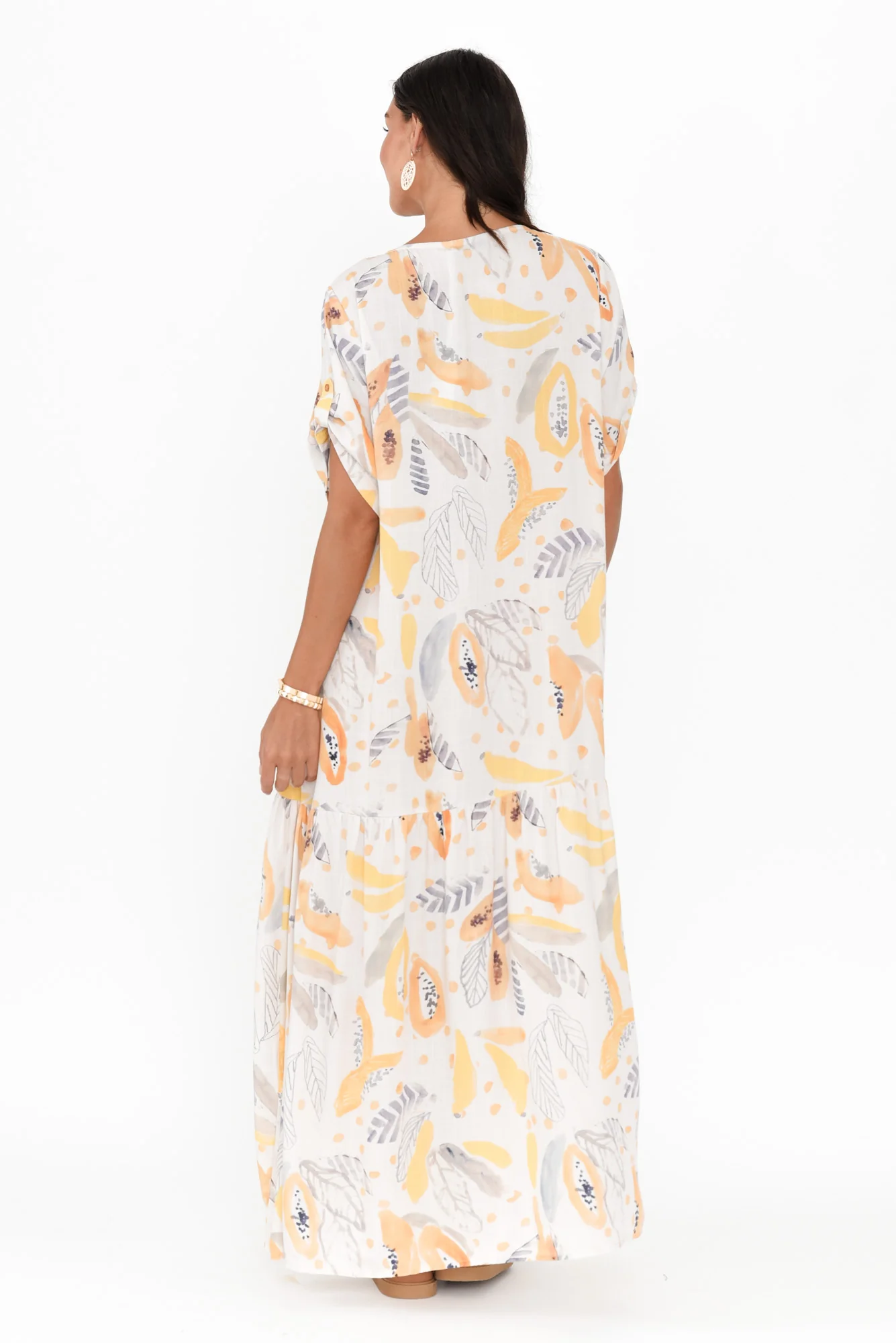 White Fruity Peak Maxi Dress