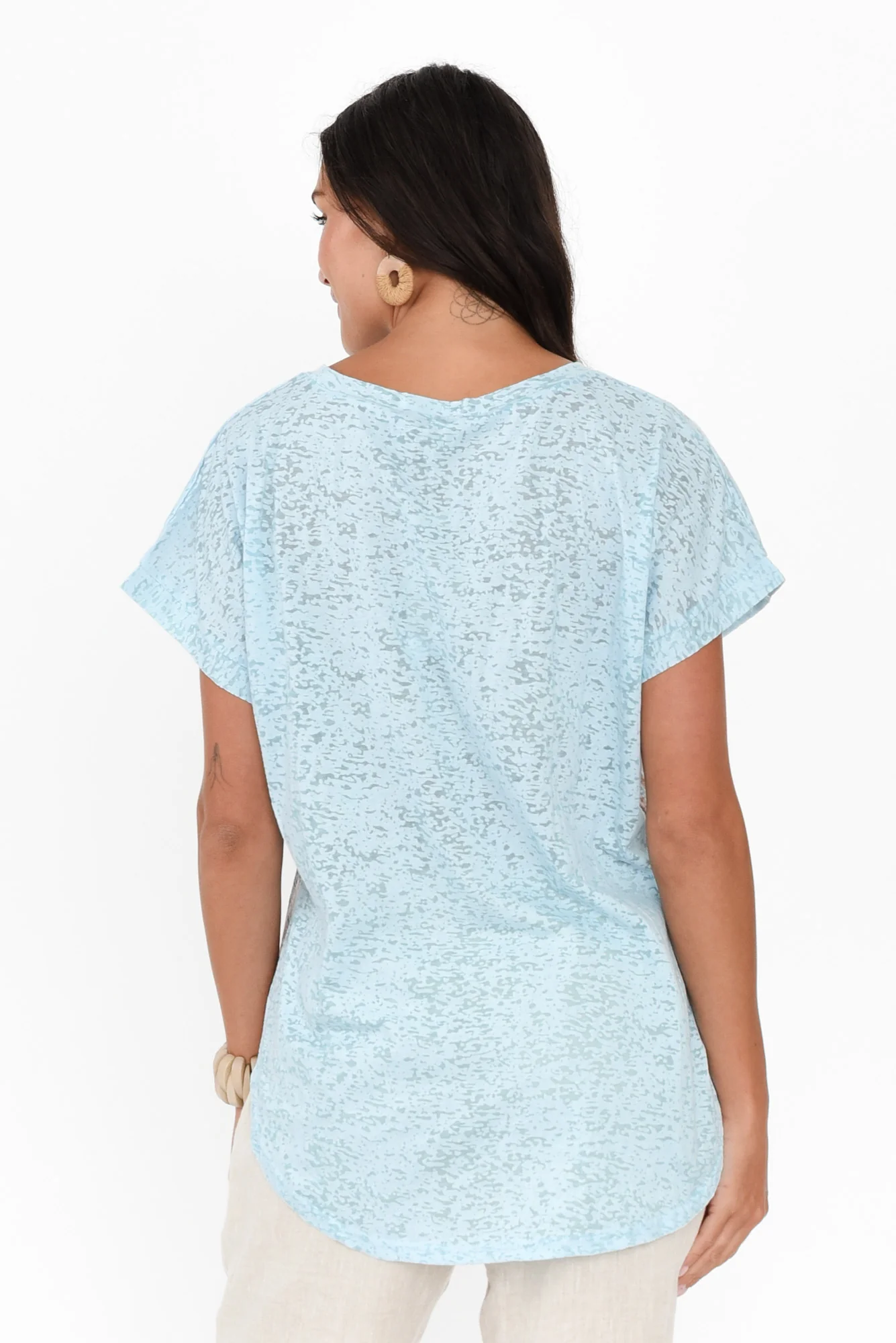 Lawley Blue Palm Cotton Blend Tee