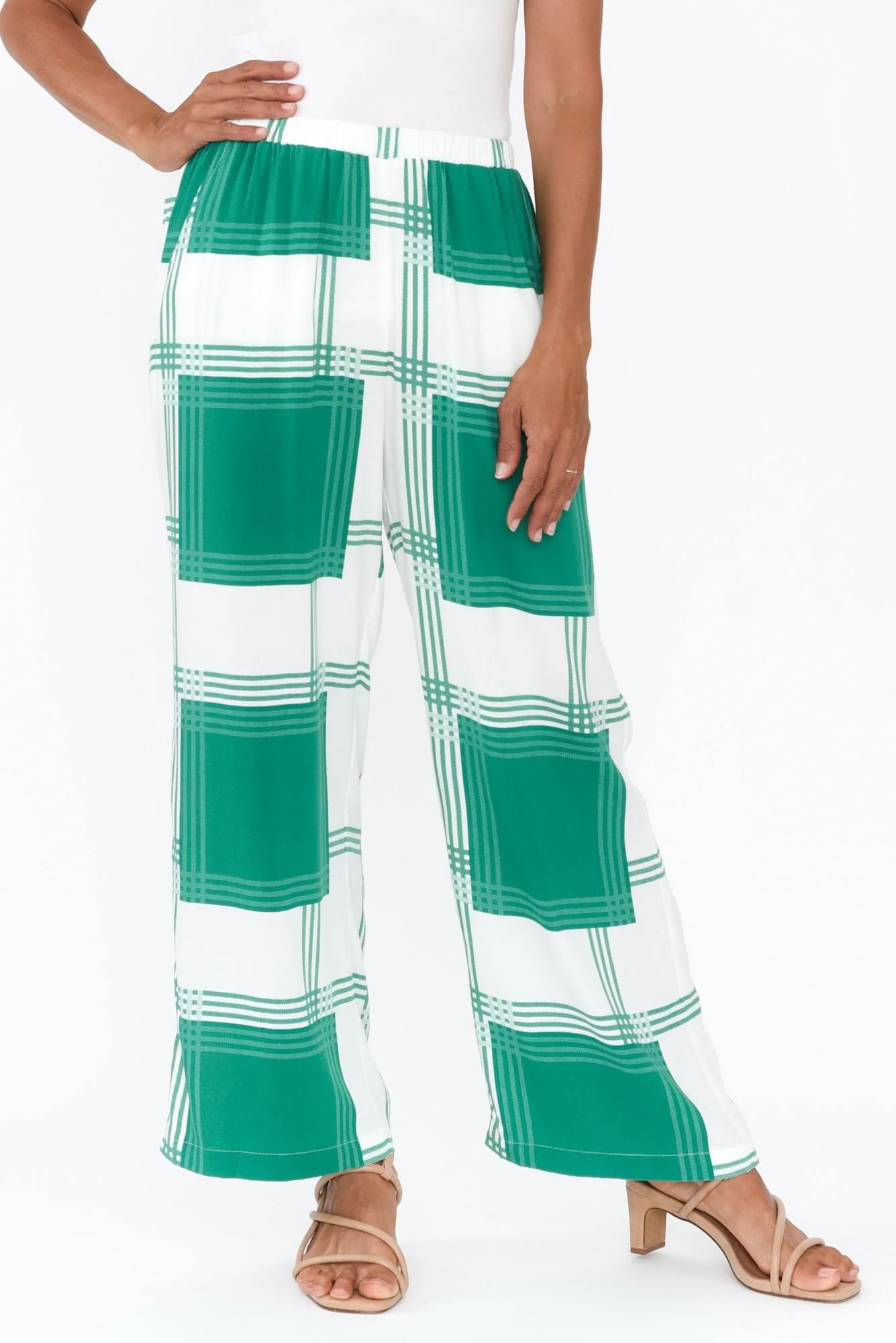 Ola Green Check Pants