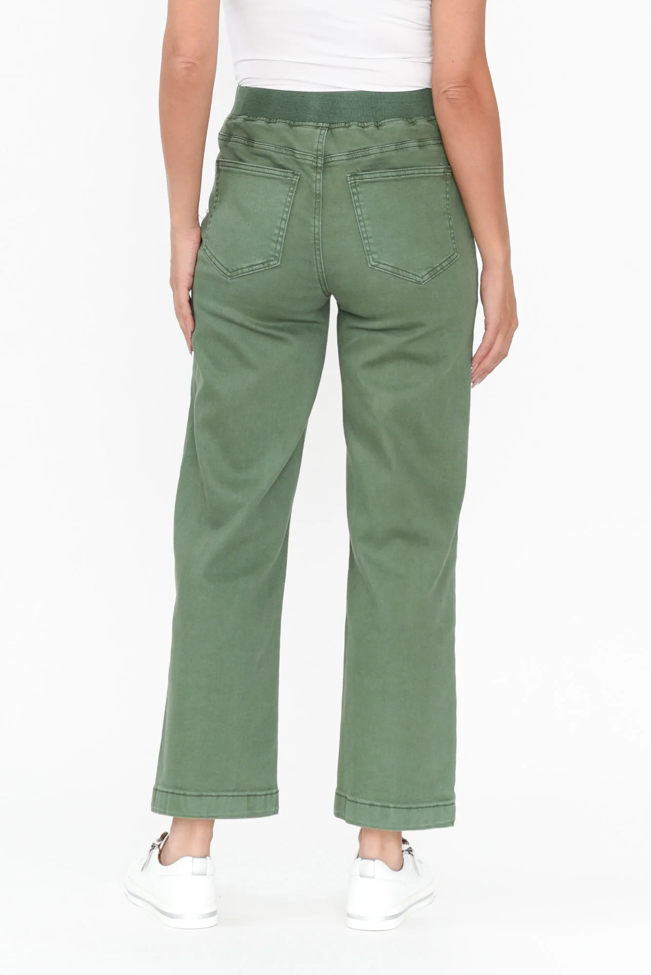 Maddy Khaki Wide Leg Jeans