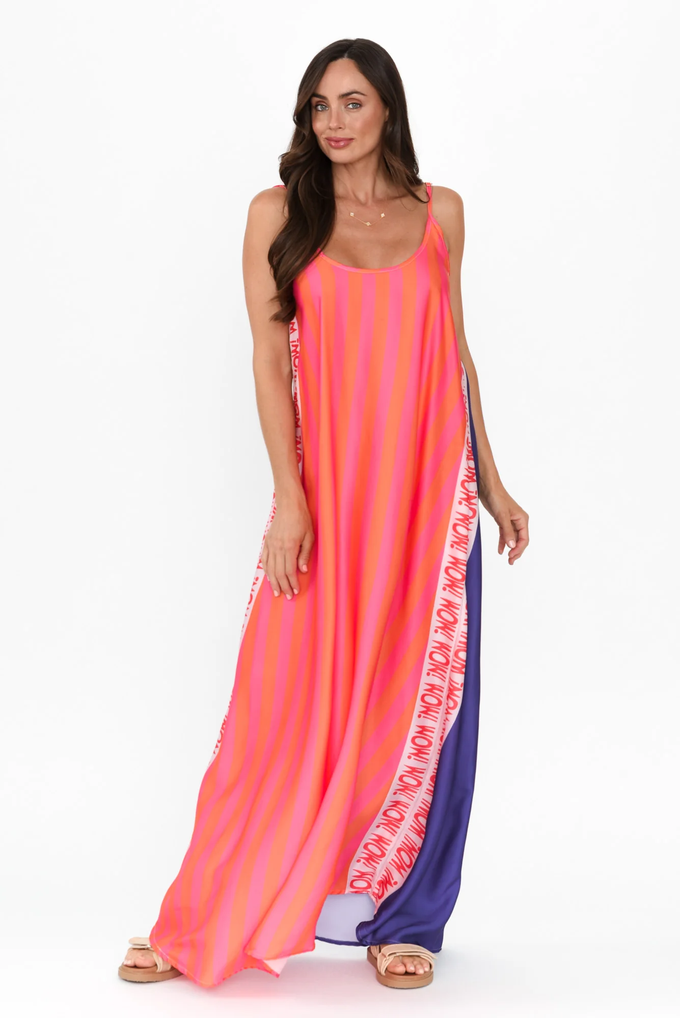 Melina Pink Splice Maxi Dress